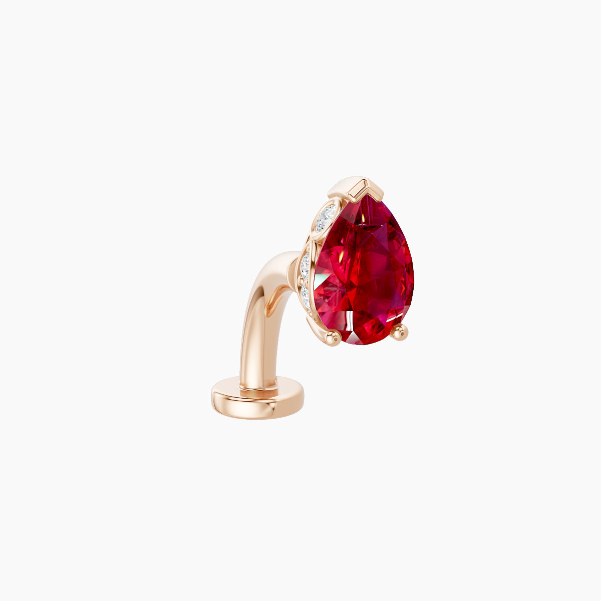 Livia | 18k Rose Gold 8 mm 7 mm Ruby & Diamond Floating Navel Piercing
