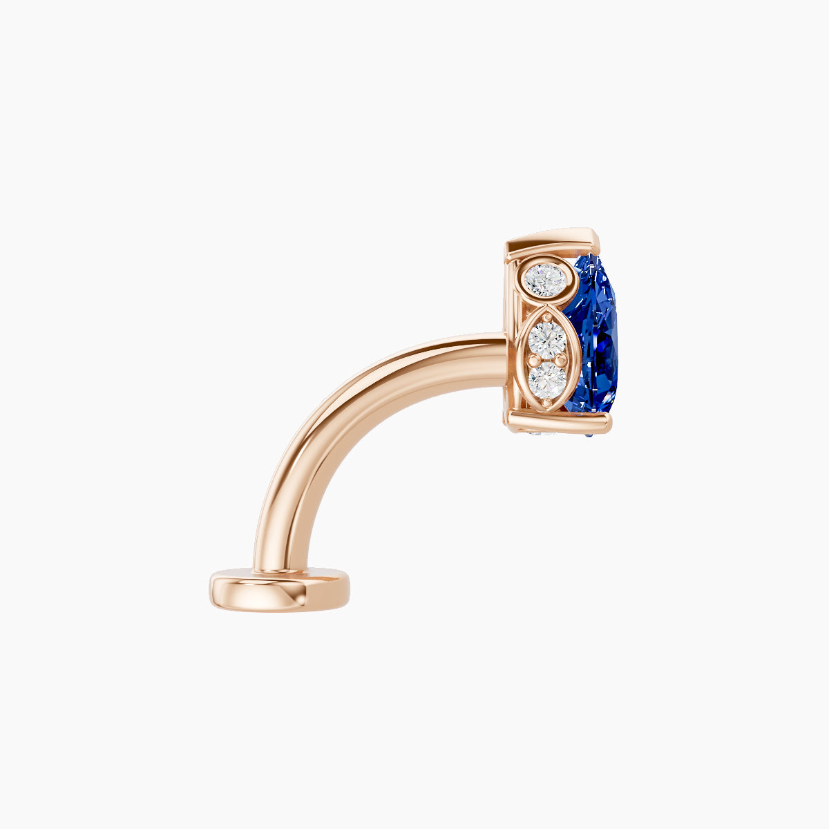 Livia | 18k Rose Gold 8 mm 7 mm Sapphire & Diamond Floating Navel Piercing
