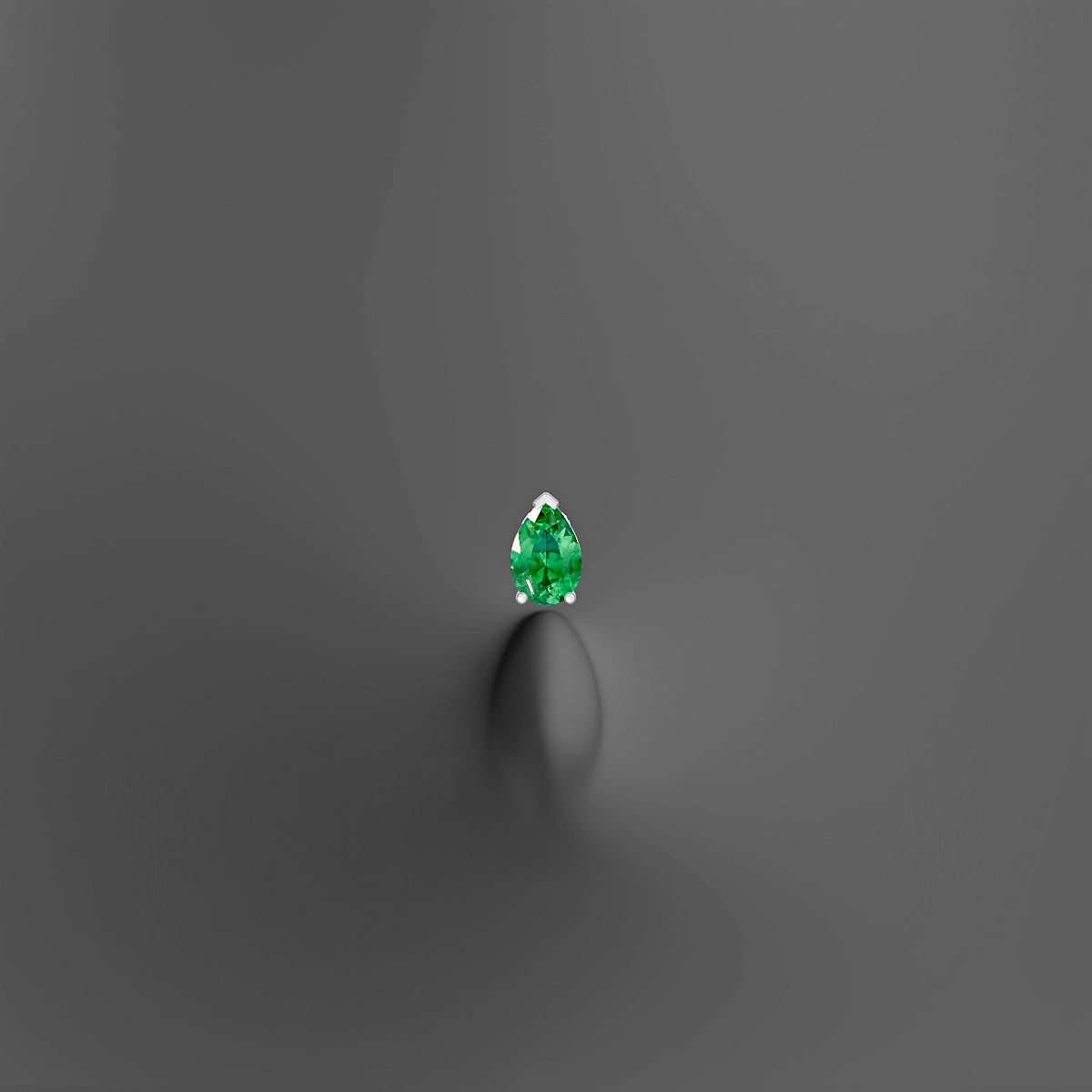 Livia | 18k White Gold 8 mm 7 mm Emerald & Diamond Floating Navel Piercing