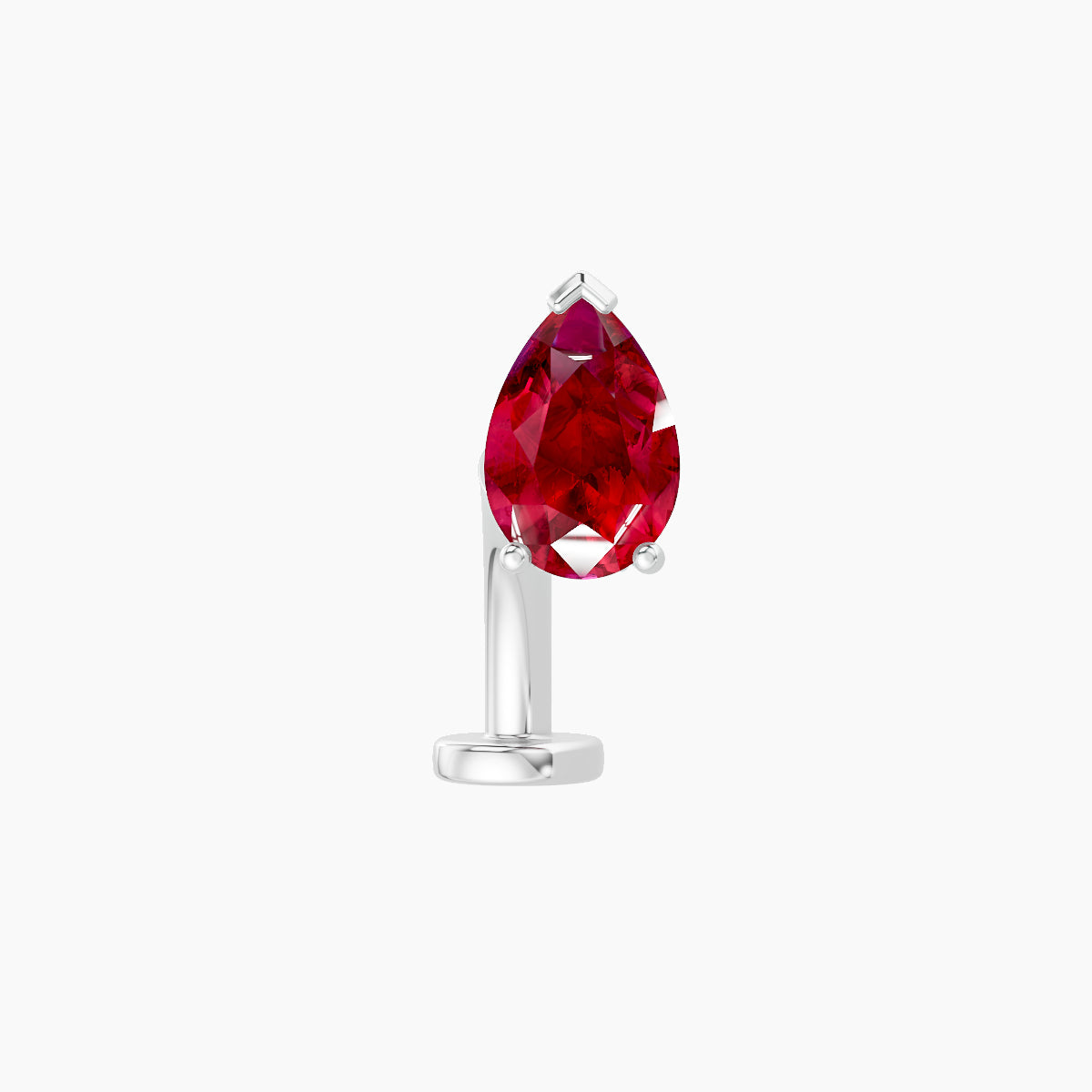 Livia | 18k White Gold 8 mm 7 mm Ruby & Diamond Floating Navel Piercing