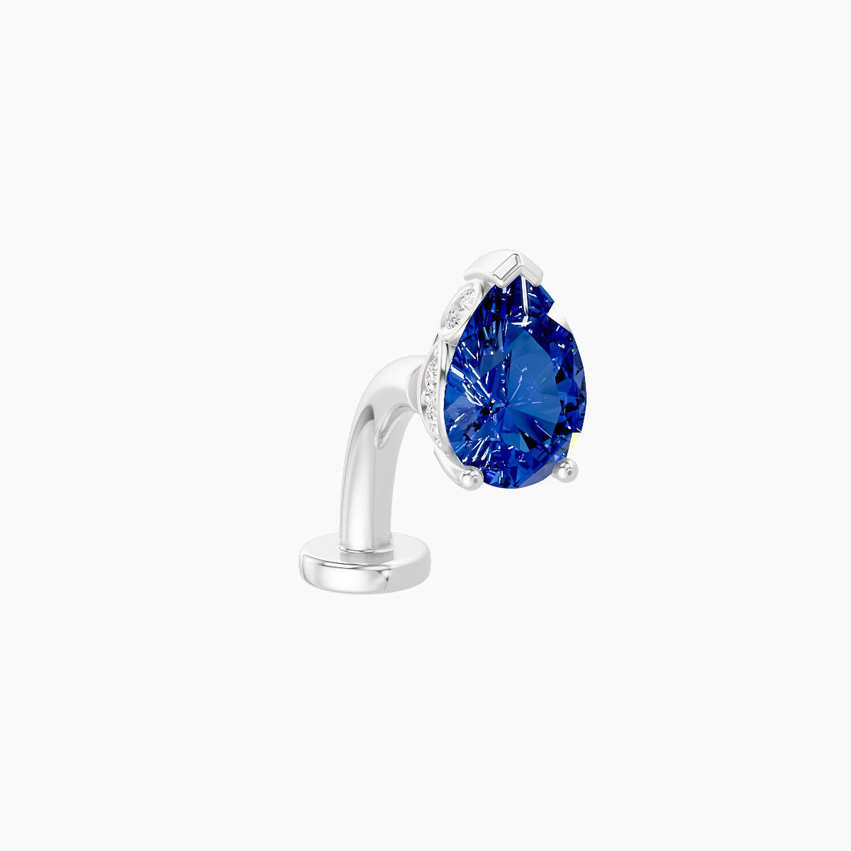 Livia | 18k White Gold 8 mm 7 mm Sapphire & Diamond Floating Navel Piercing