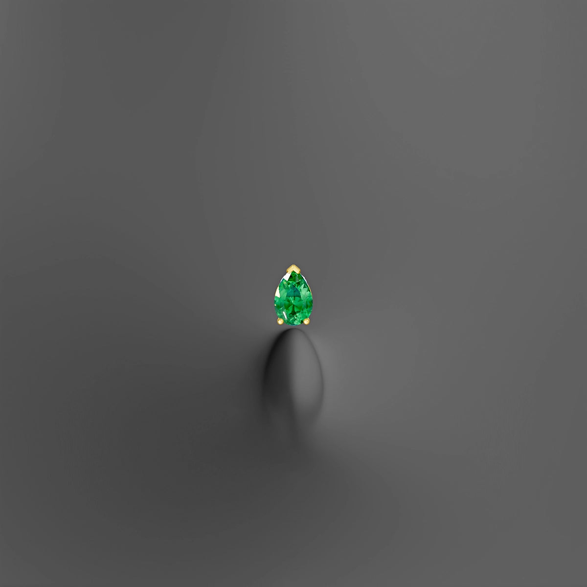 Livia | 18k Yellow Gold 8 mm 7 mm Emerald & Diamond Floating Navel Piercing
