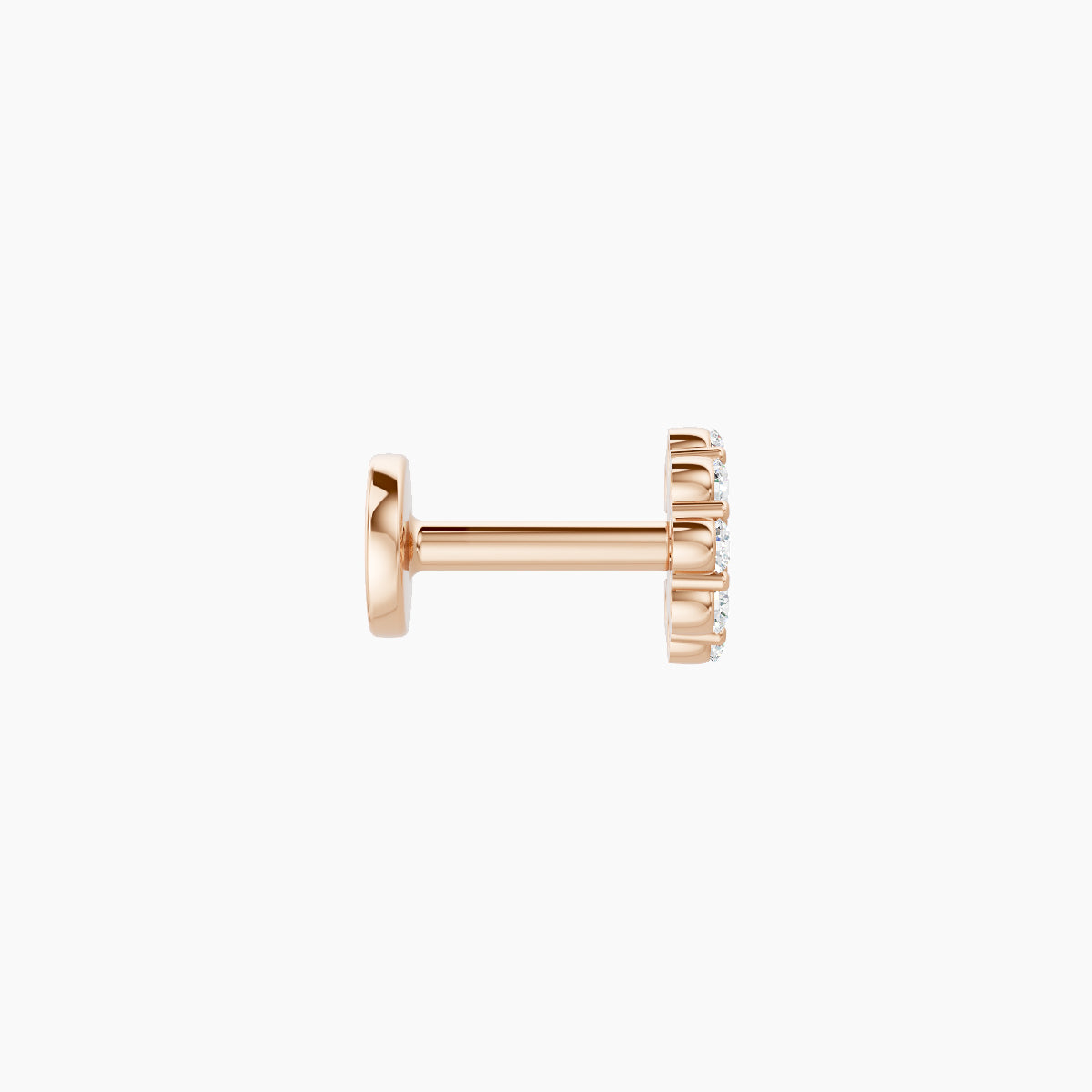 Luna | 18k Rose Gold 4.5 mm 5 mm Moon Diamond Piercing