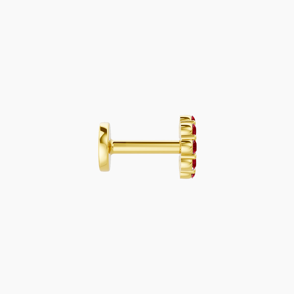 Luna | 18k Yellow Gold 5 mm 4.5 mm Moon Ruby Piercing