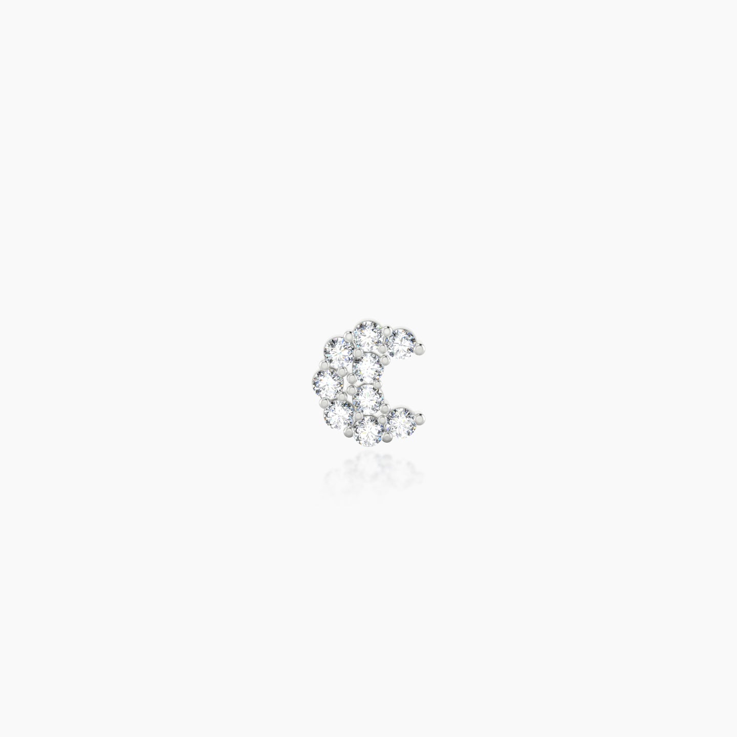 Luna | 18k White Gold 4.5 mm 5 mm Moon Diamond Piercing