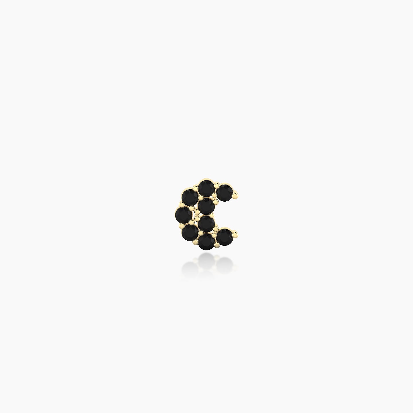 Luna | 18k Yellow Gold 5 mm 4.5 mm Moon Black Diamond Piercing