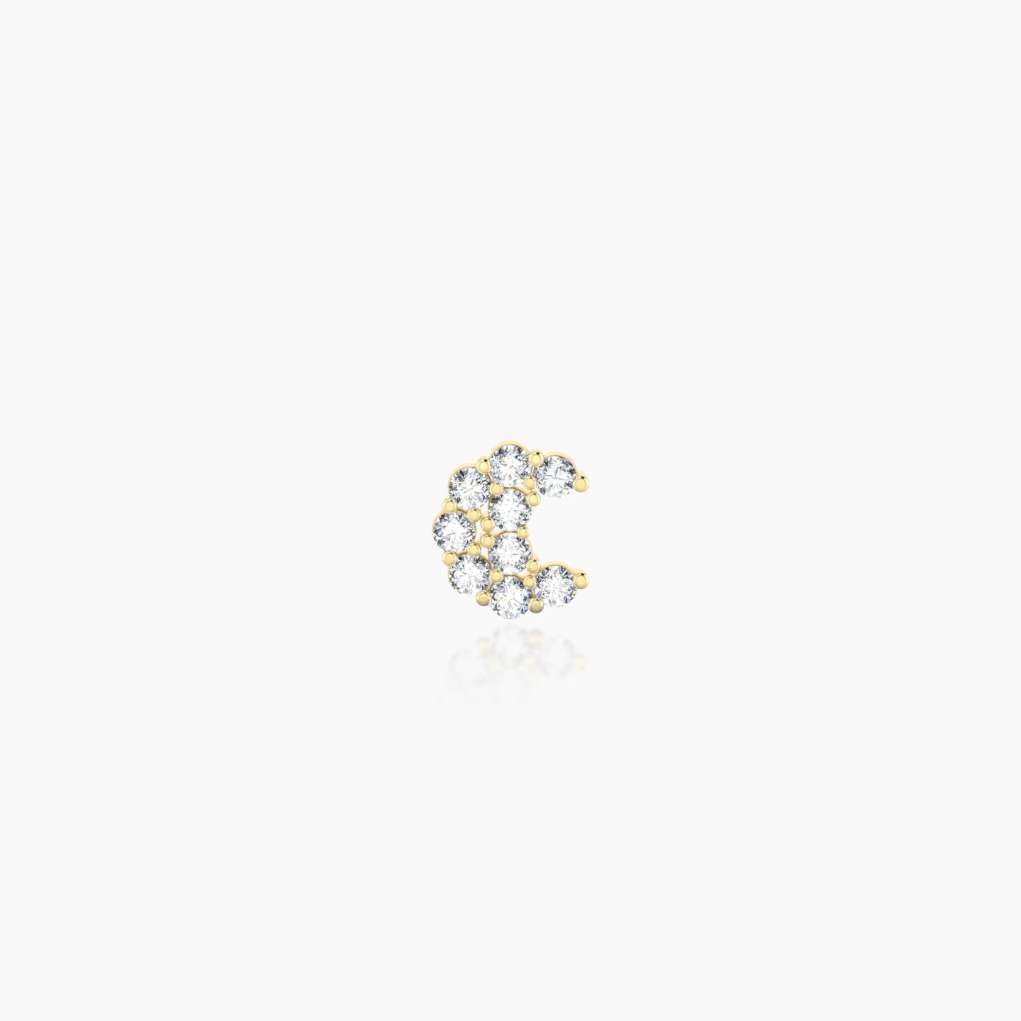 Luna | 18k Yellow Gold 4.5 mm 5 mm Moon Diamond Piercing