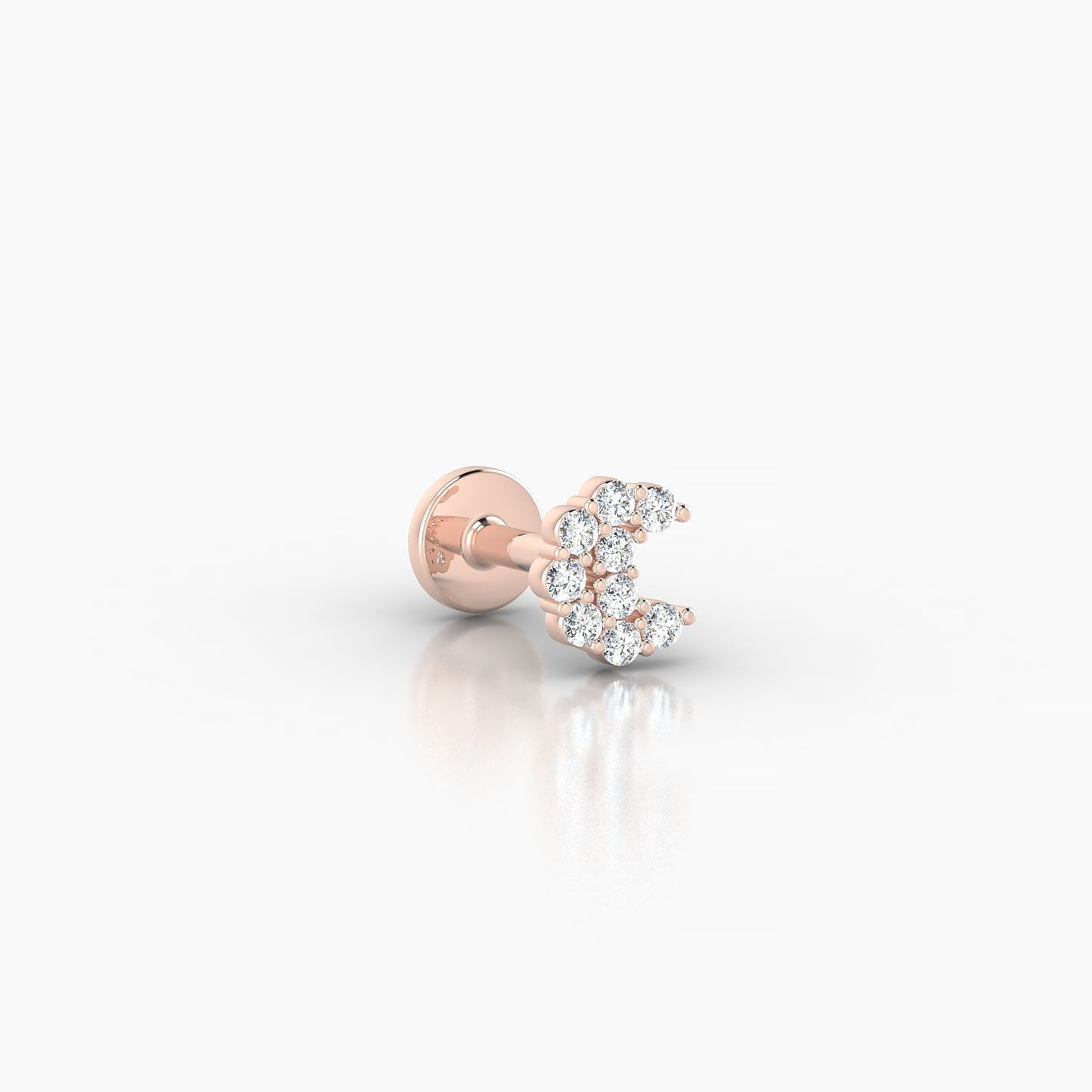 Luna | 18k Rose Gold 4.5 mm 5 mm Moon Diamond Piercing