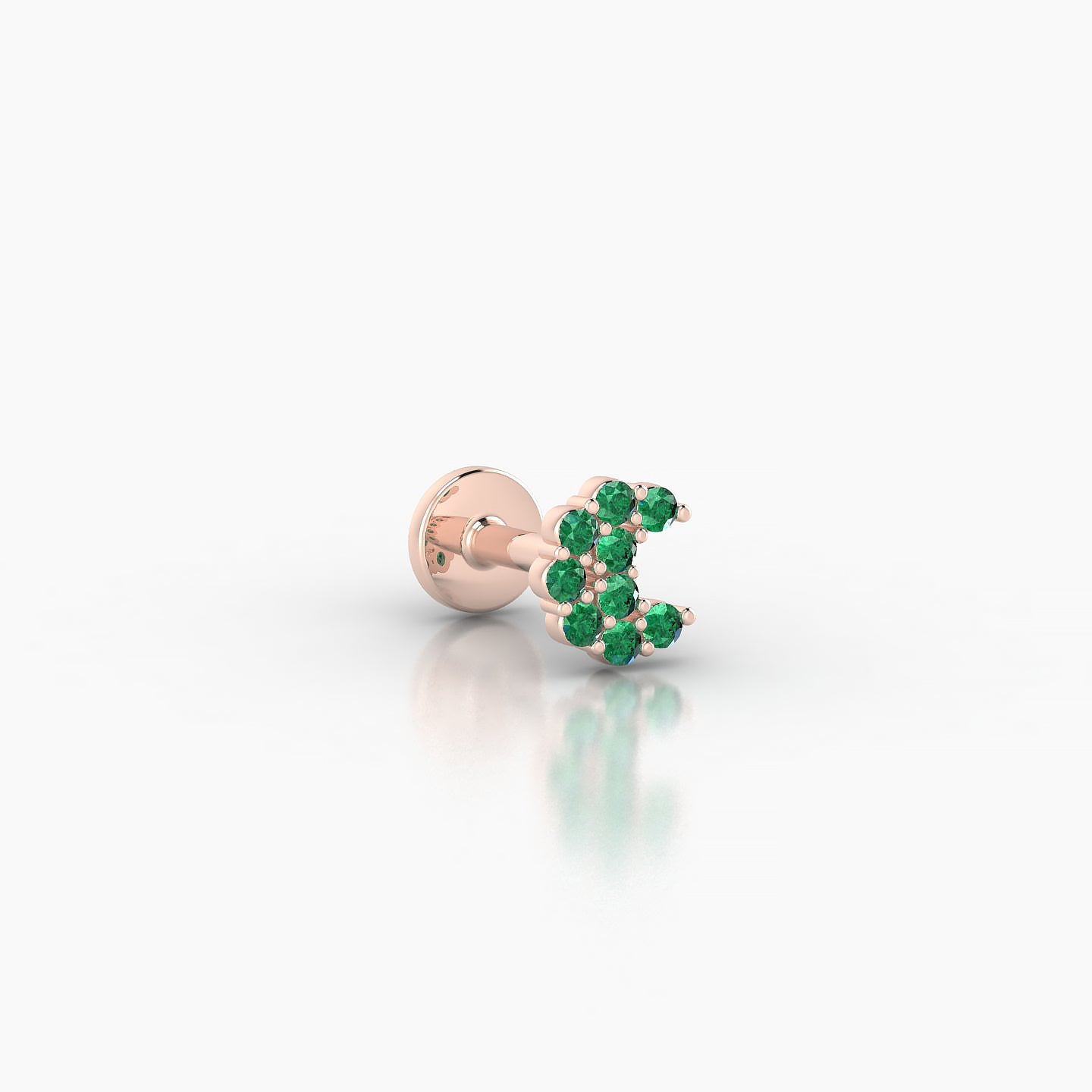 Luna | 18k Rose Gold 5 mm 4.5 mm Moon Emerald Piercing