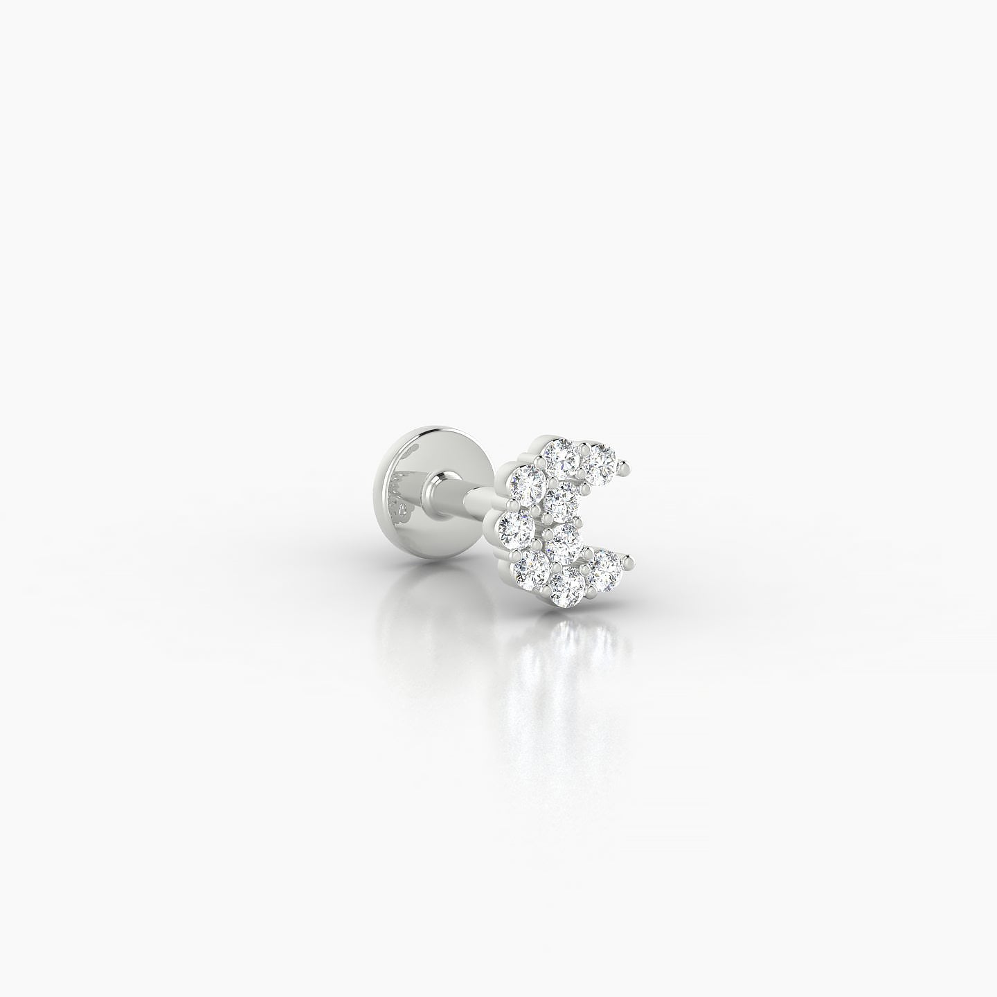 Luna | 18k White Gold 4.5 mm 5 mm Moon Diamond Piercing