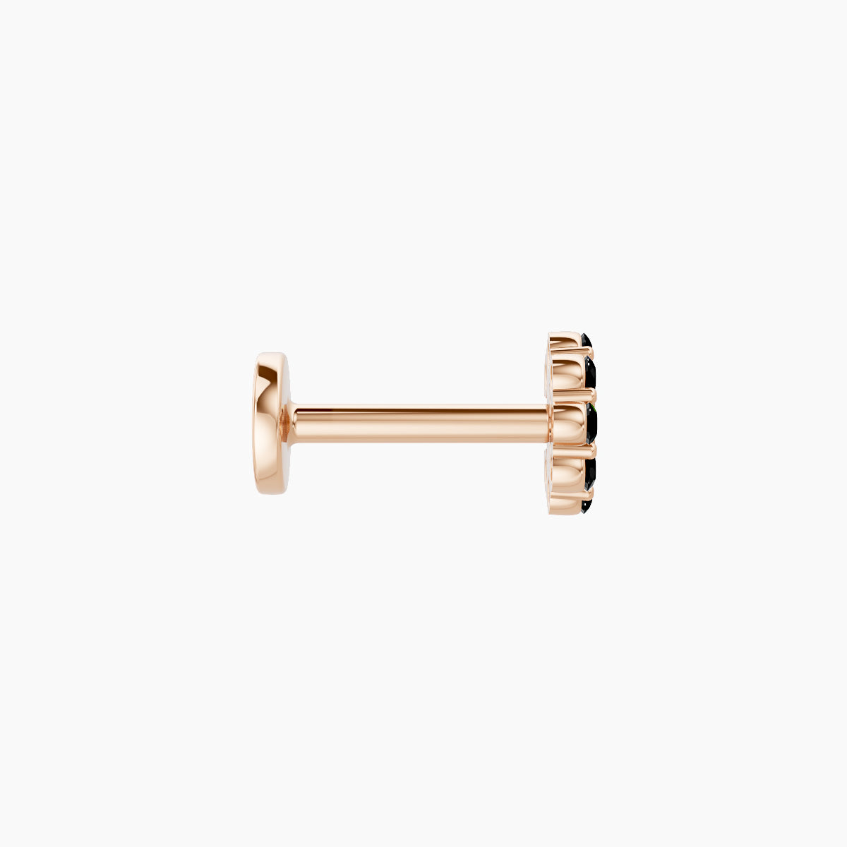 Luna | 18k Rose Gold 6.5 mm 4.5 mm Moon Black Diamond Piercing