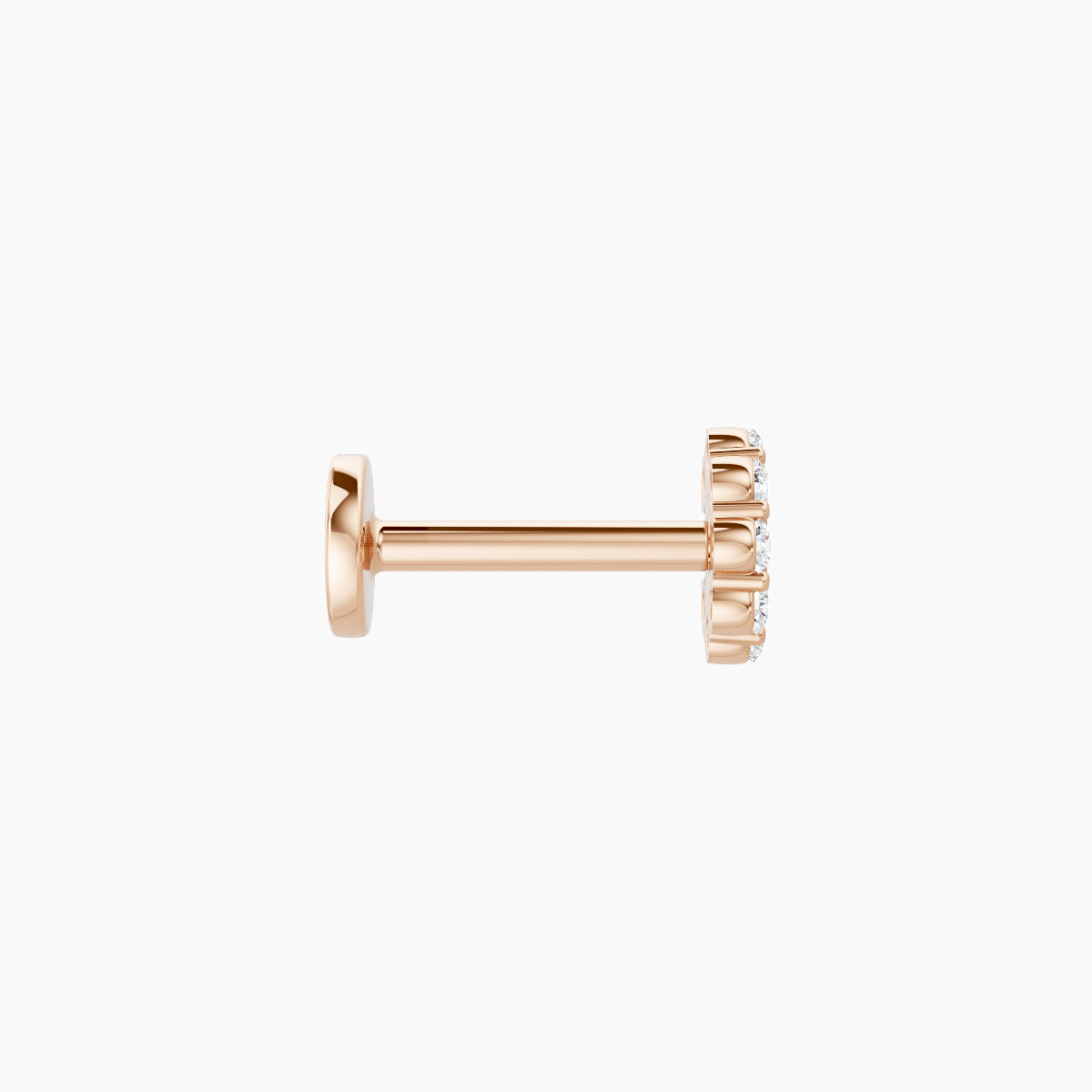 Luna | 18k Rose Gold 4.5 mm 6.5 mm Moon Diamond Piercing