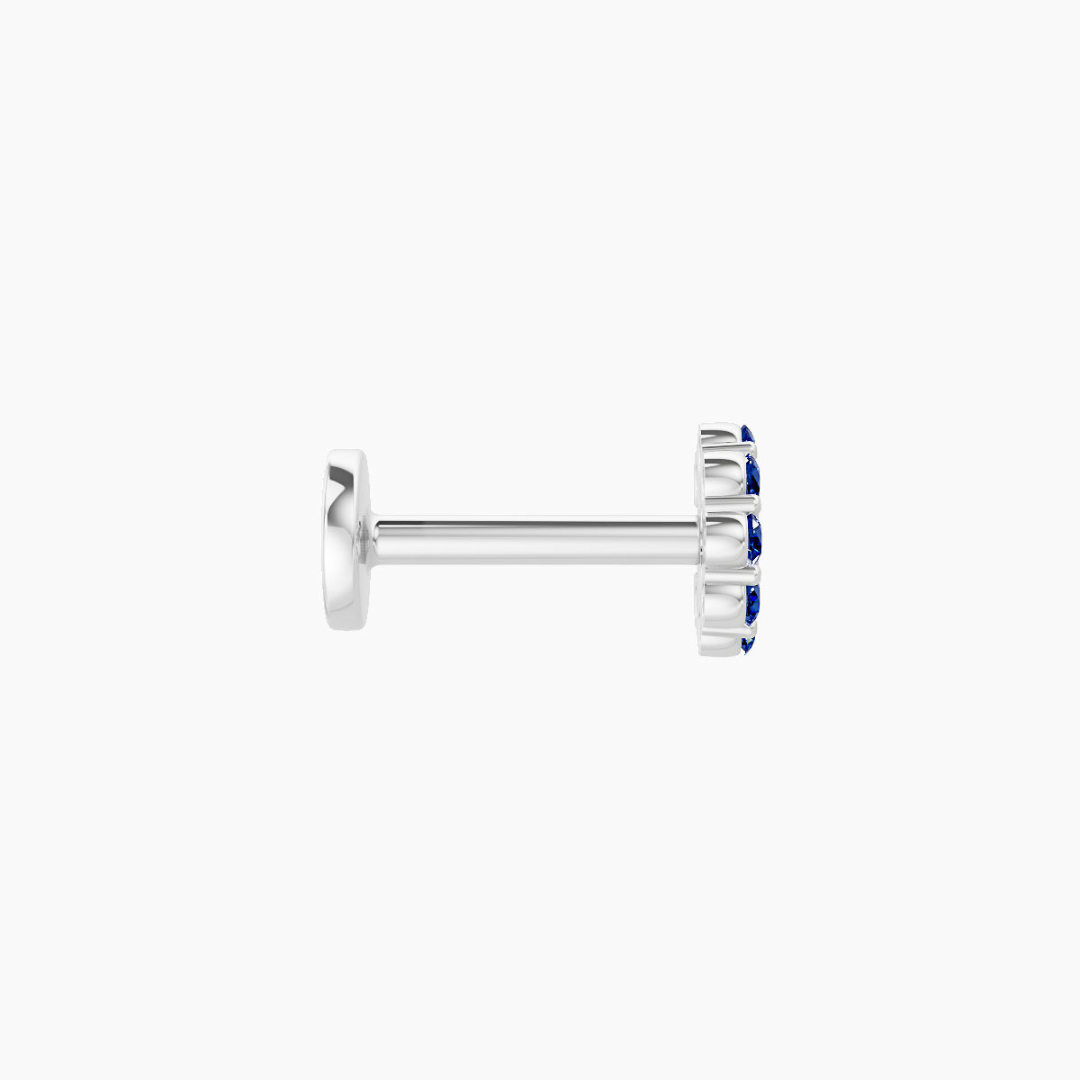 Luna | 18k White Gold 6.5 mm 4.5 mm Moon Sapphire Piercing