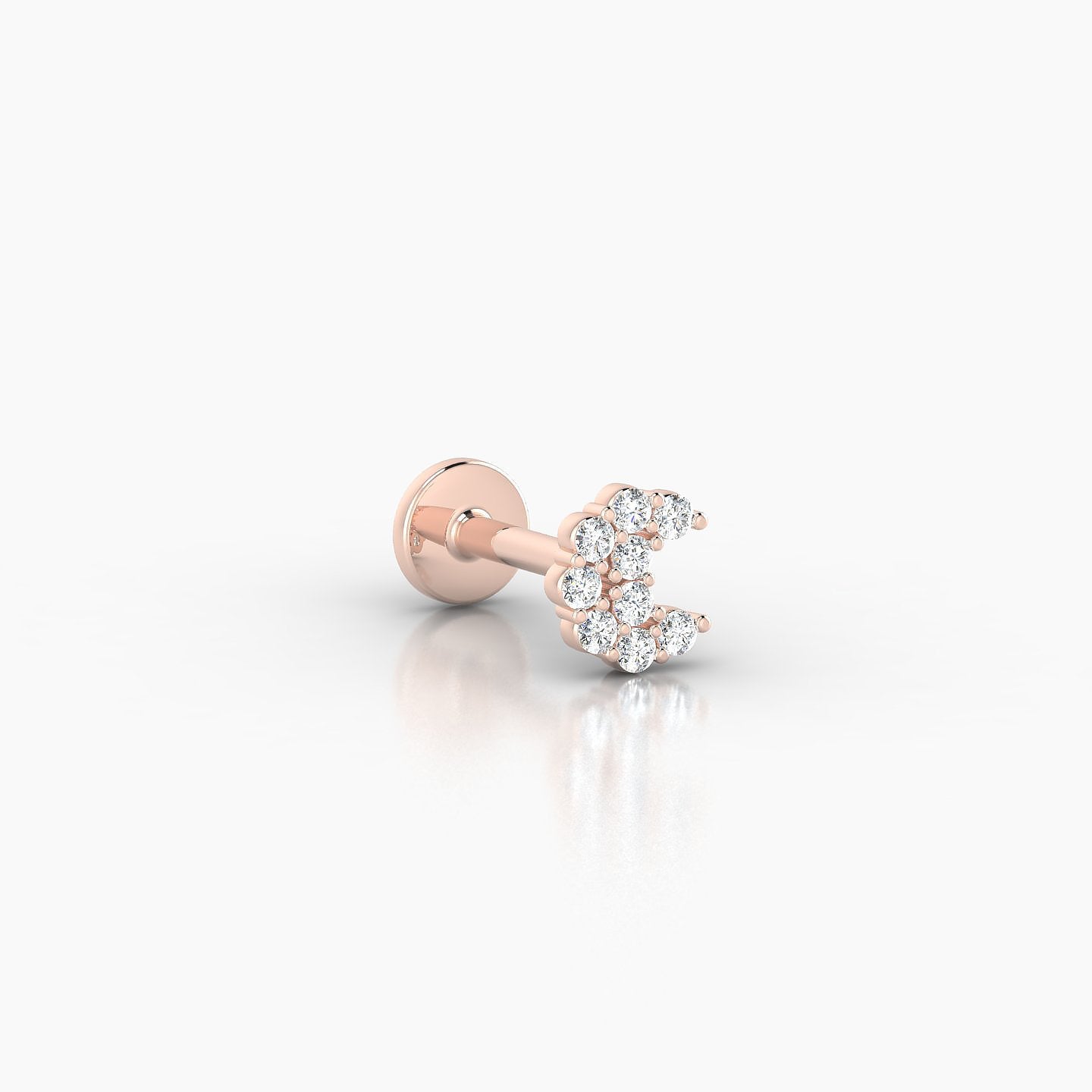 Luna | 18k Rose Gold 4.5 mm 6.5 mm Moon Diamond Piercing