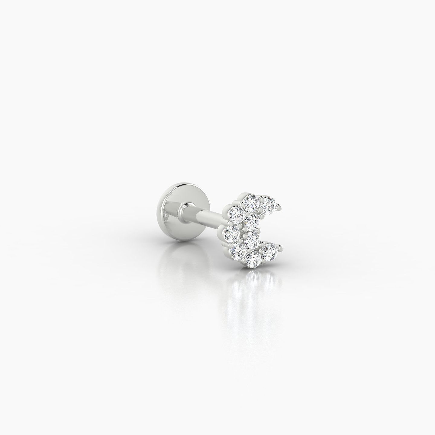 Luna | 18k White Gold 4.5 mm 6.5 mm Moon Diamond Piercing