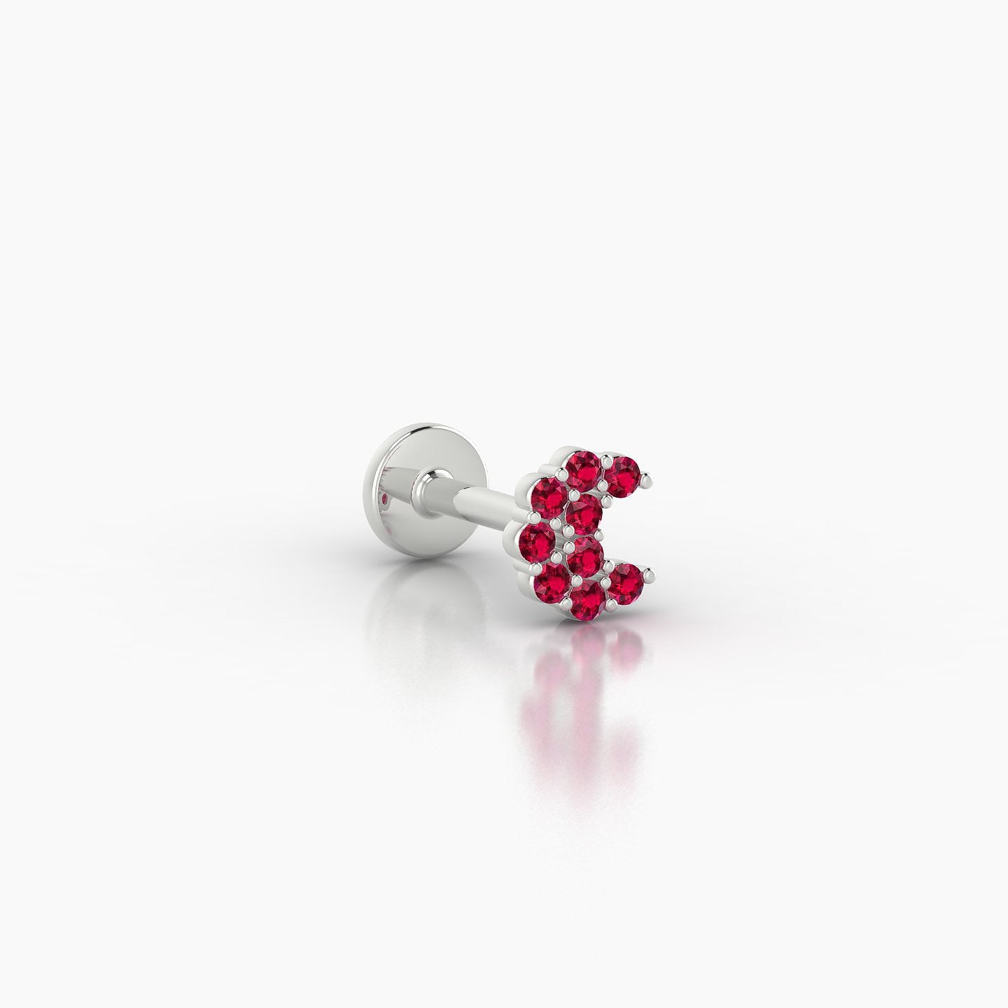 Luna | 18k White Gold 6.5 mm 4.5 mm Moon Ruby Piercing