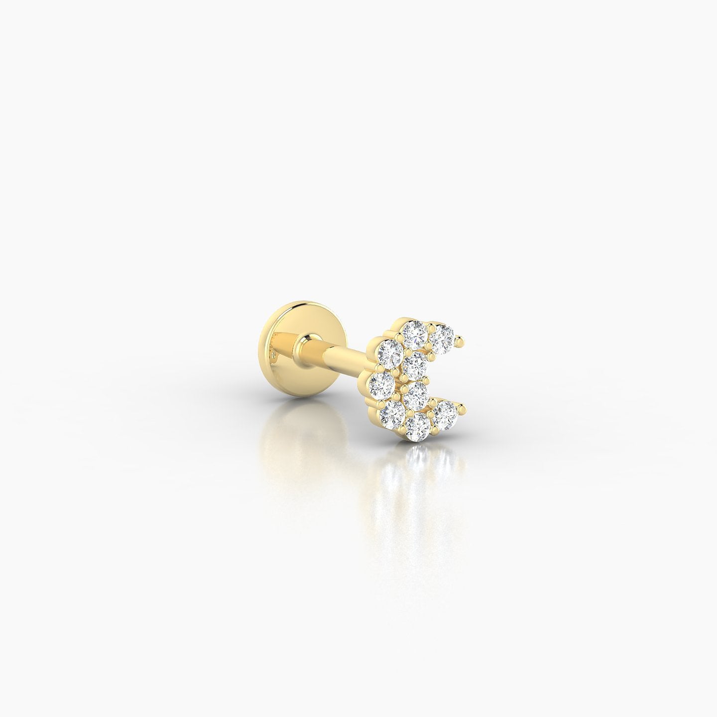 Luna | 18k Yellow Gold 4.5 mm 6.5 mm Moon Diamond Piercing