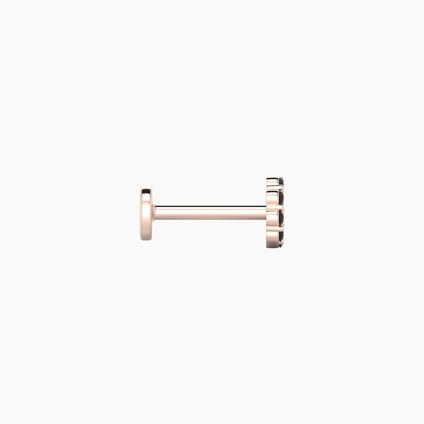 Luna | 18k Rose Gold 6.5 mm 4.5 mm Moon Black Diamond Piercing