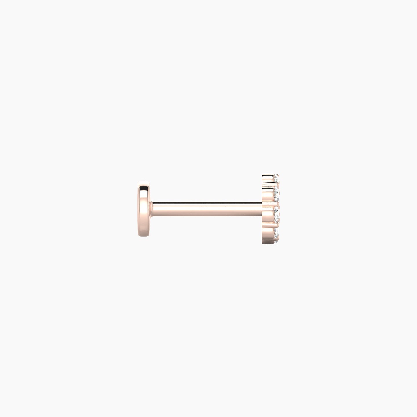 Luna | 18k Rose Gold 4.5 mm 6.5 mm Moon Diamond Piercing