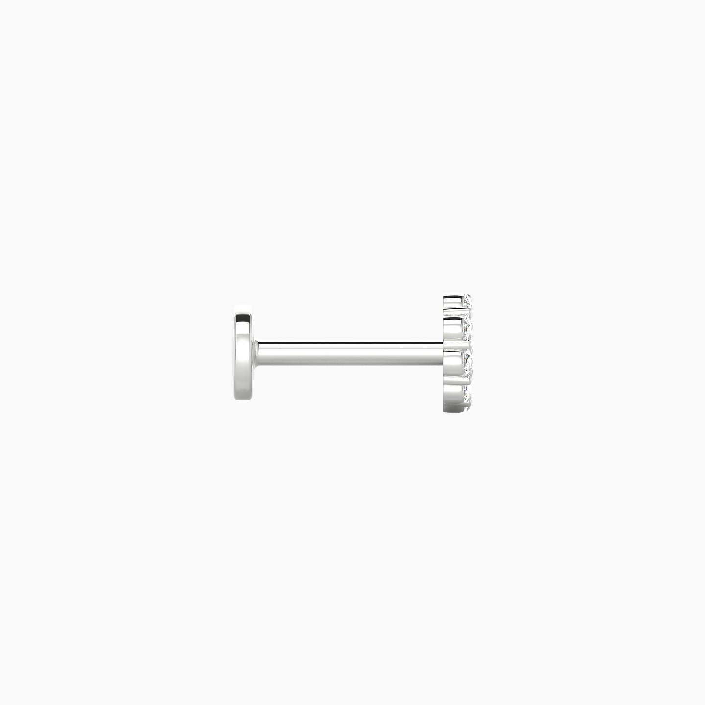 Luna | 18k White Gold 4.5 mm 6.5 mm Moon Diamond Piercing