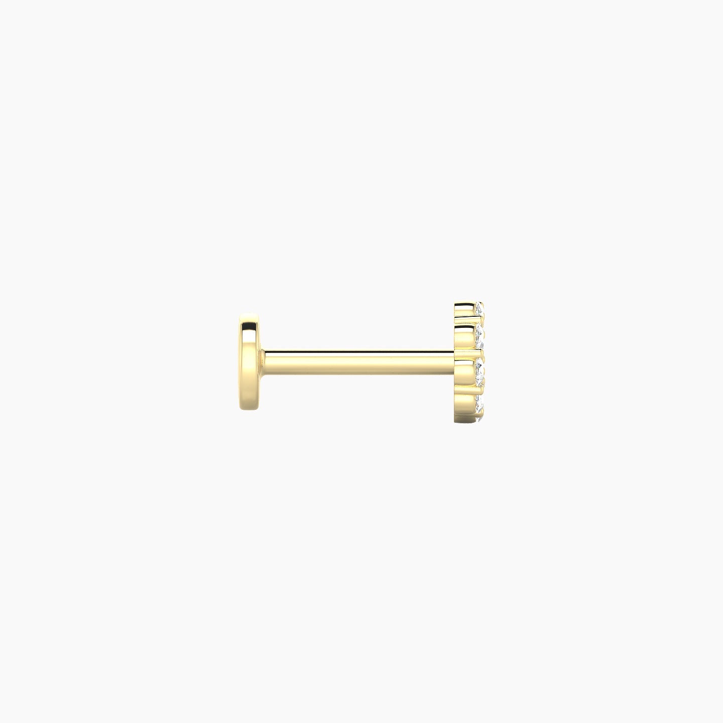 Luna | 18k Yellow Gold 4.5 mm 6.5 mm Moon Diamond Piercing