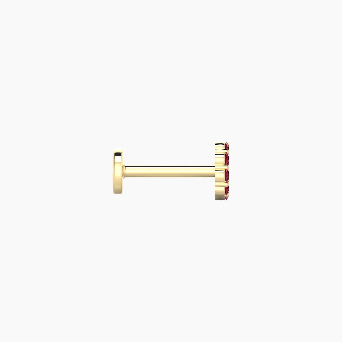 Luna | 18k Yellow Gold 6.5 mm 4.5 mm Moon Ruby Piercing