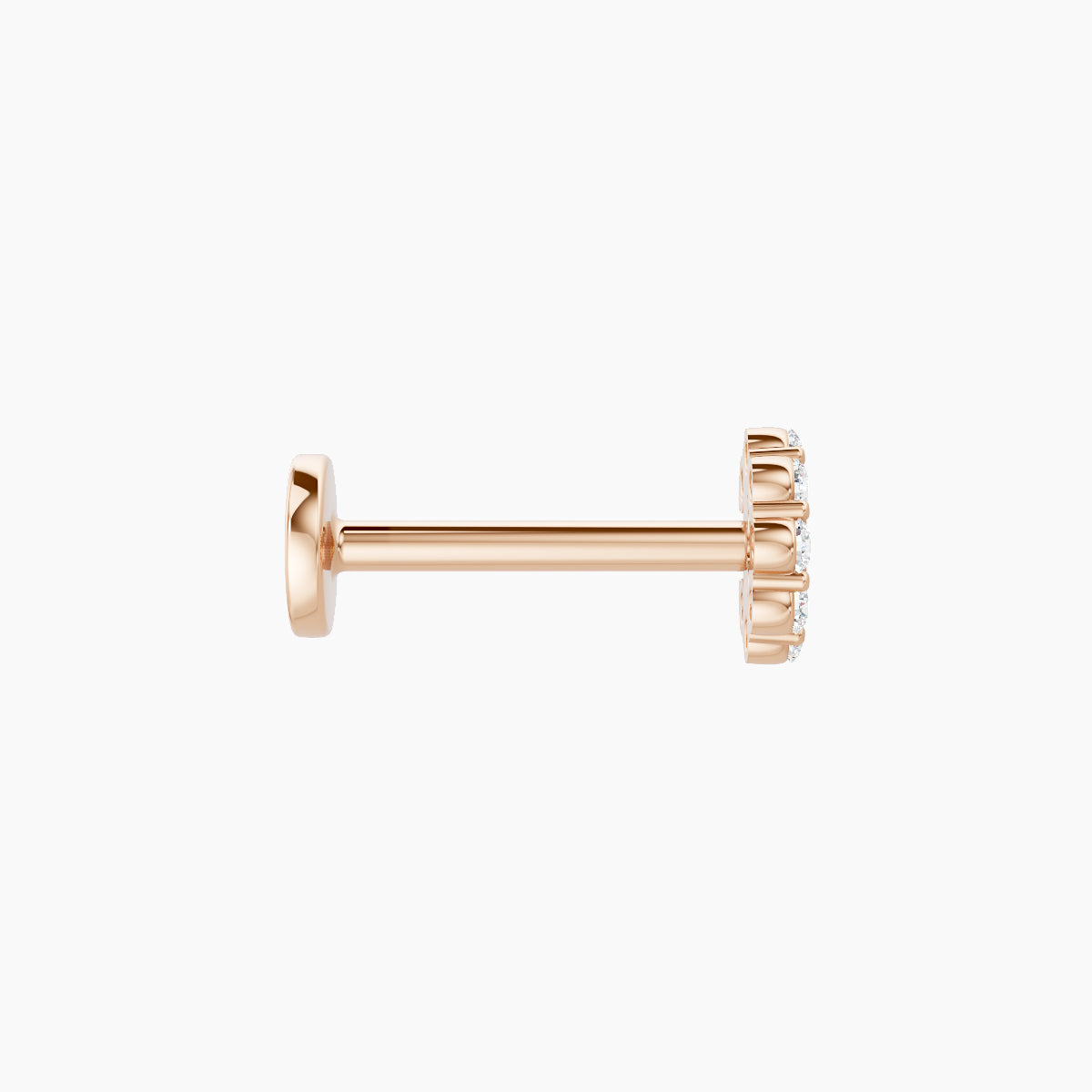Luna | 18k Rose Gold 4.5 mm 8 mm Moon Diamond Piercing