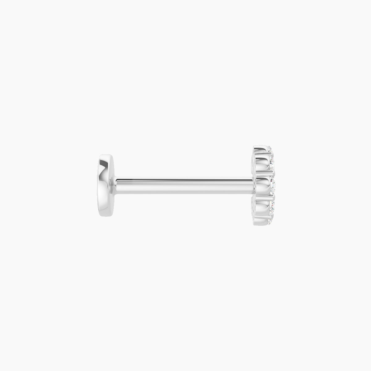 Luna | 18k White Gold 4.5 mm 8 mm Moon Diamond Piercing