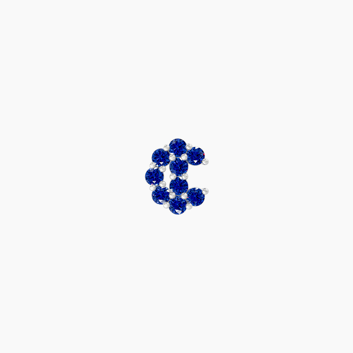 Luna | 18k White Gold 8 mm 4.5 mm Moon Sapphire Piercing