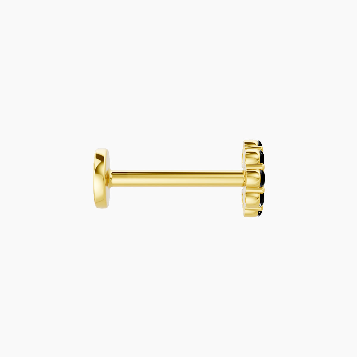 Luna | 18k Yellow Gold 8 mm 4.5 mm Moon Black Diamond Piercing