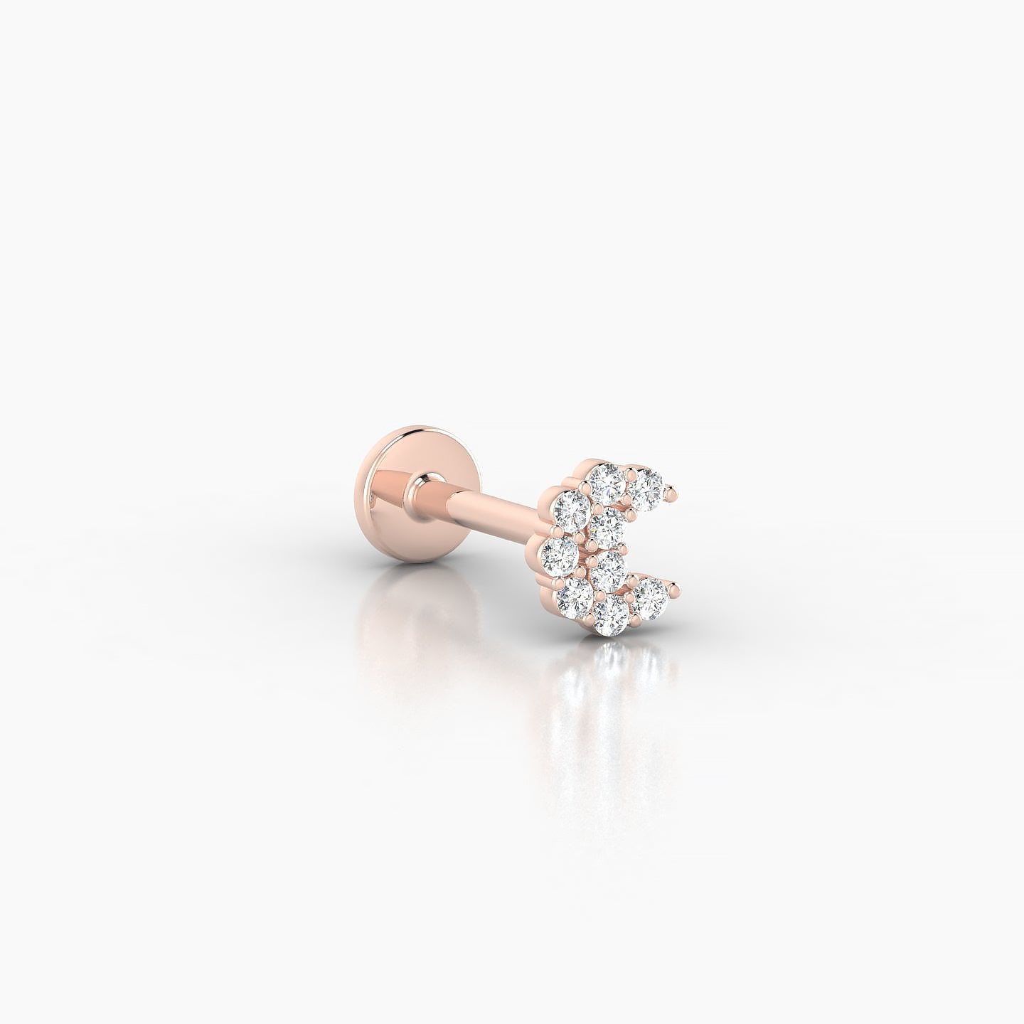 Luna | 18k Rose Gold 4.5 mm 8 mm Moon Diamond Piercing