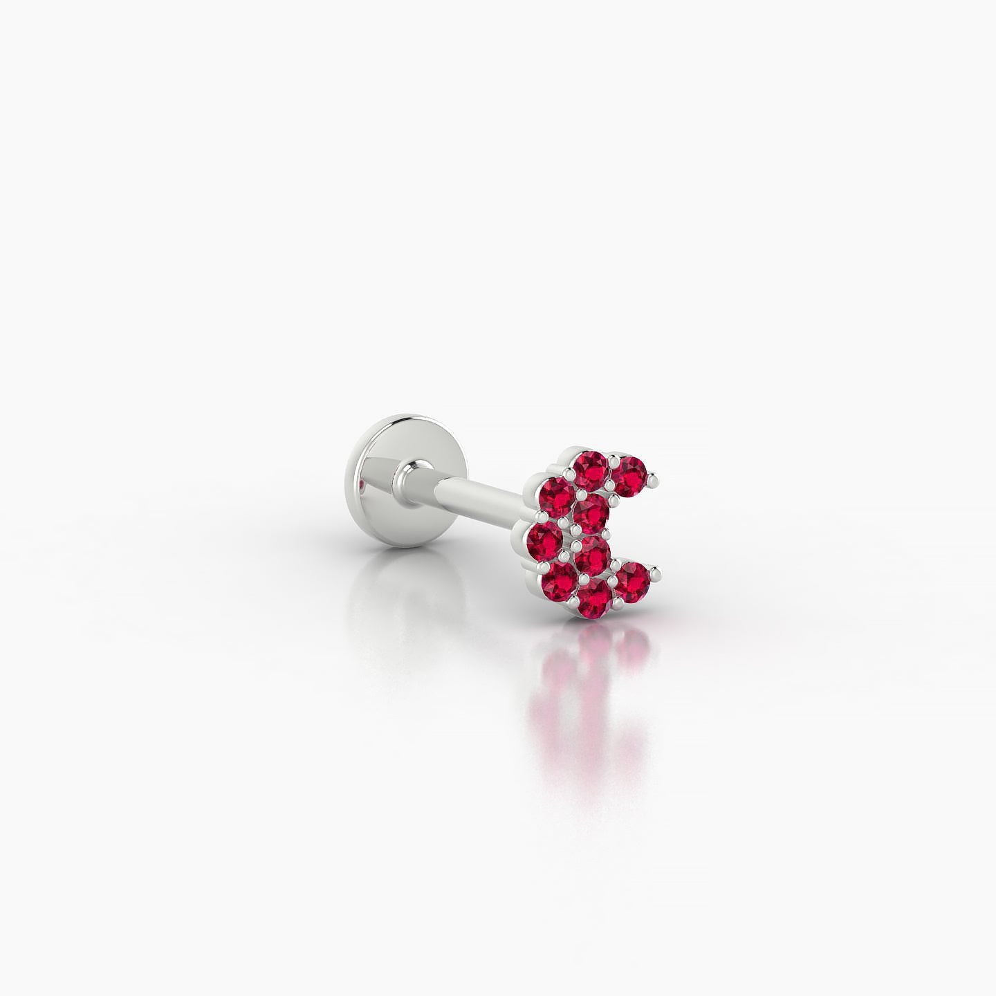 Luna | 18k White Gold 8 mm 4.5 mm Moon Ruby Piercing