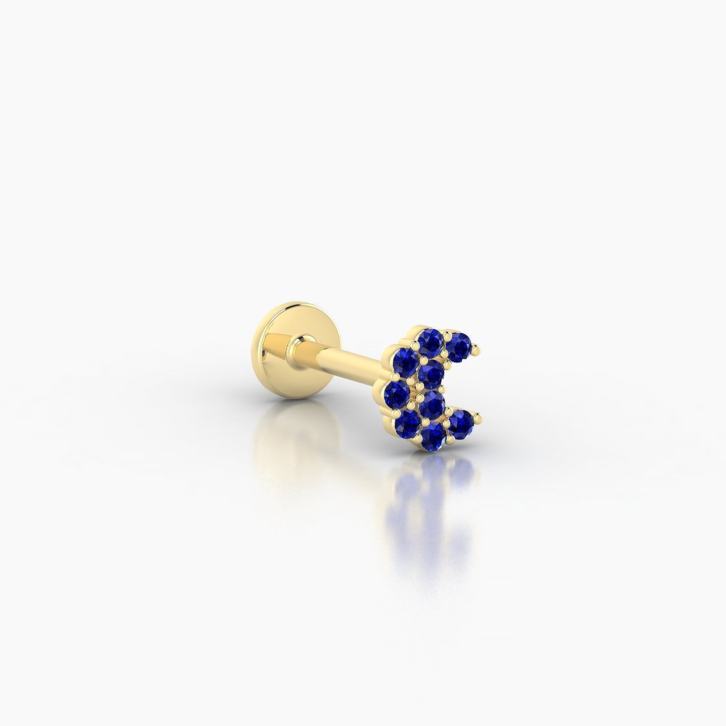 Luna | 18k Yellow Gold 8 mm 4.5 mm Moon Sapphire Piercing