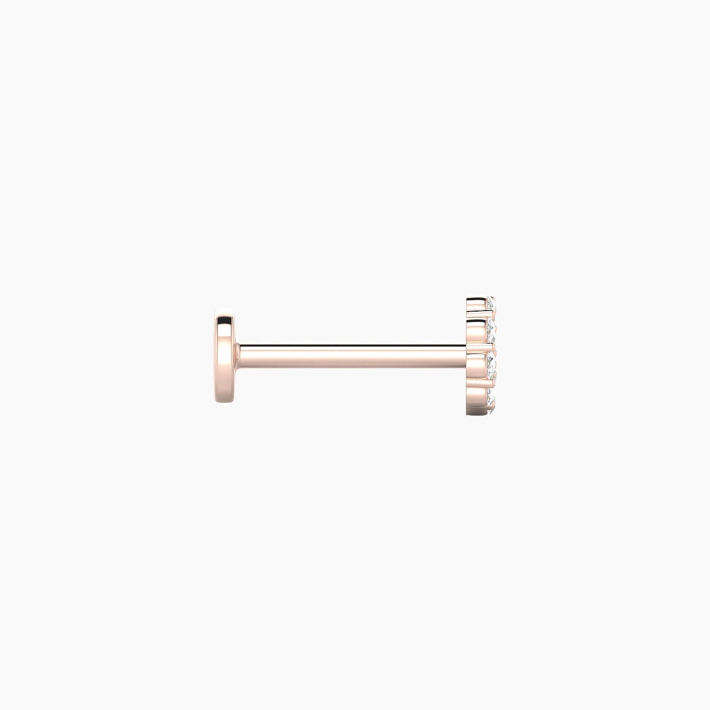 Luna | 18k Rose Gold 4.5 mm 8 mm Moon Diamond Piercing