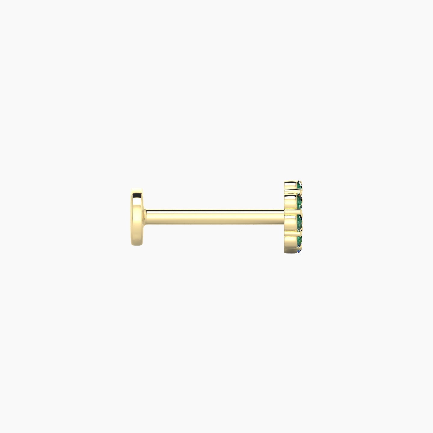 Luna | 18k Yellow Gold 8 mm 4.5 mm Moon Emerald Piercing