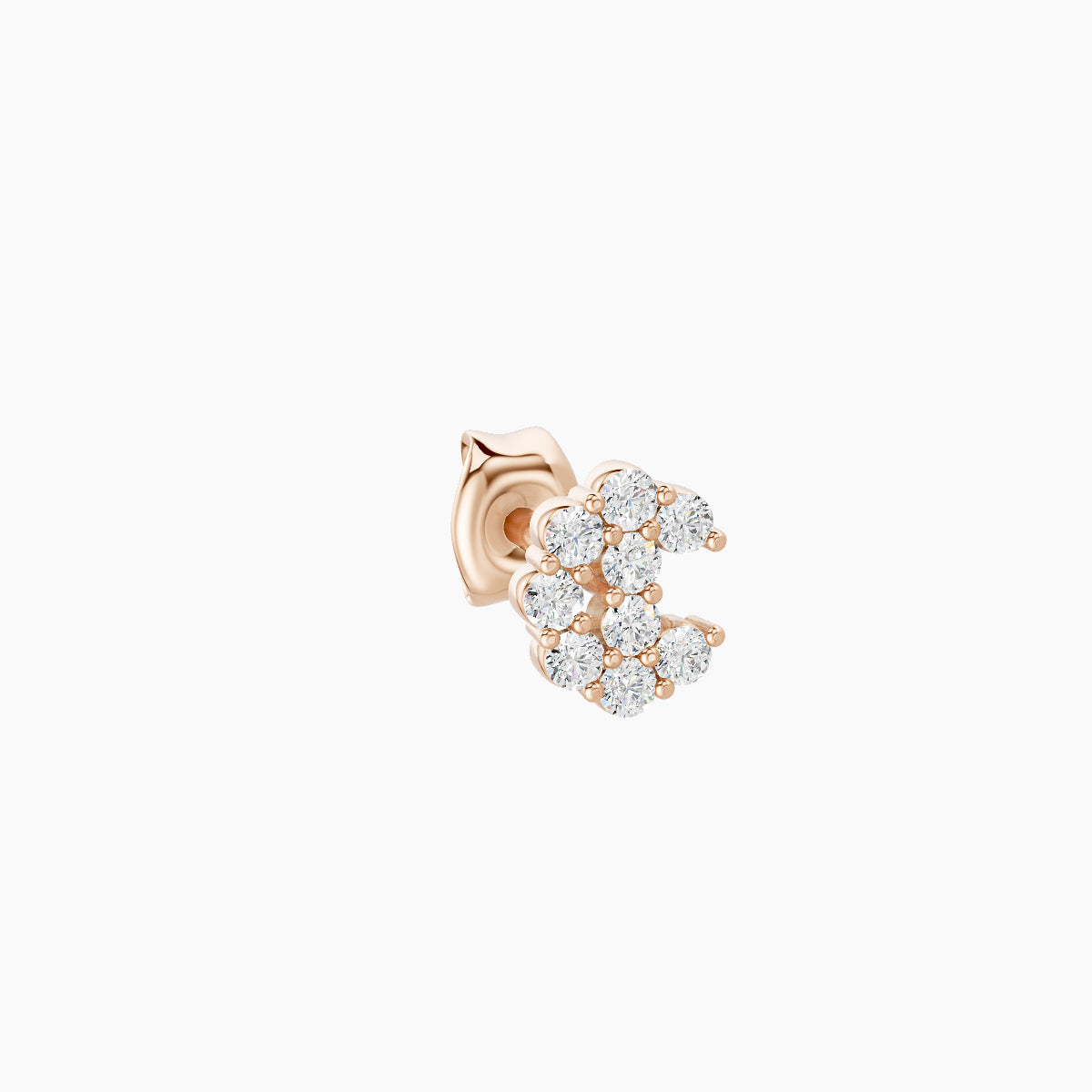 Luna | 18k Rose Gold 4.5 mm Moon Diamond Earring