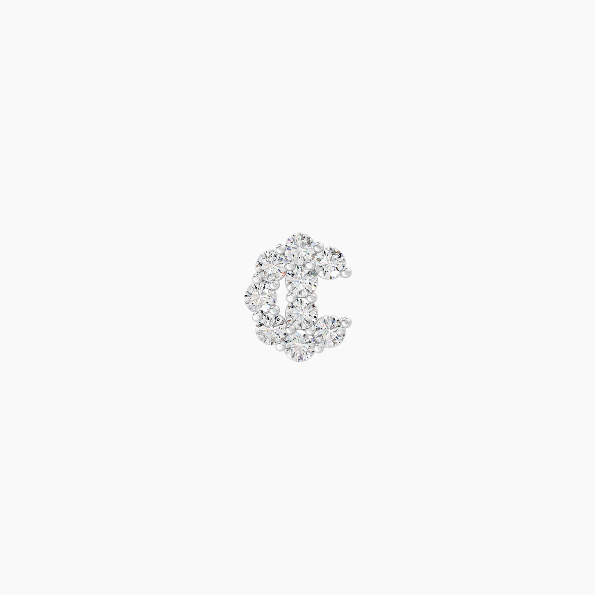 Luna | 18k White Gold 4.5 mm Moon Diamond Earring