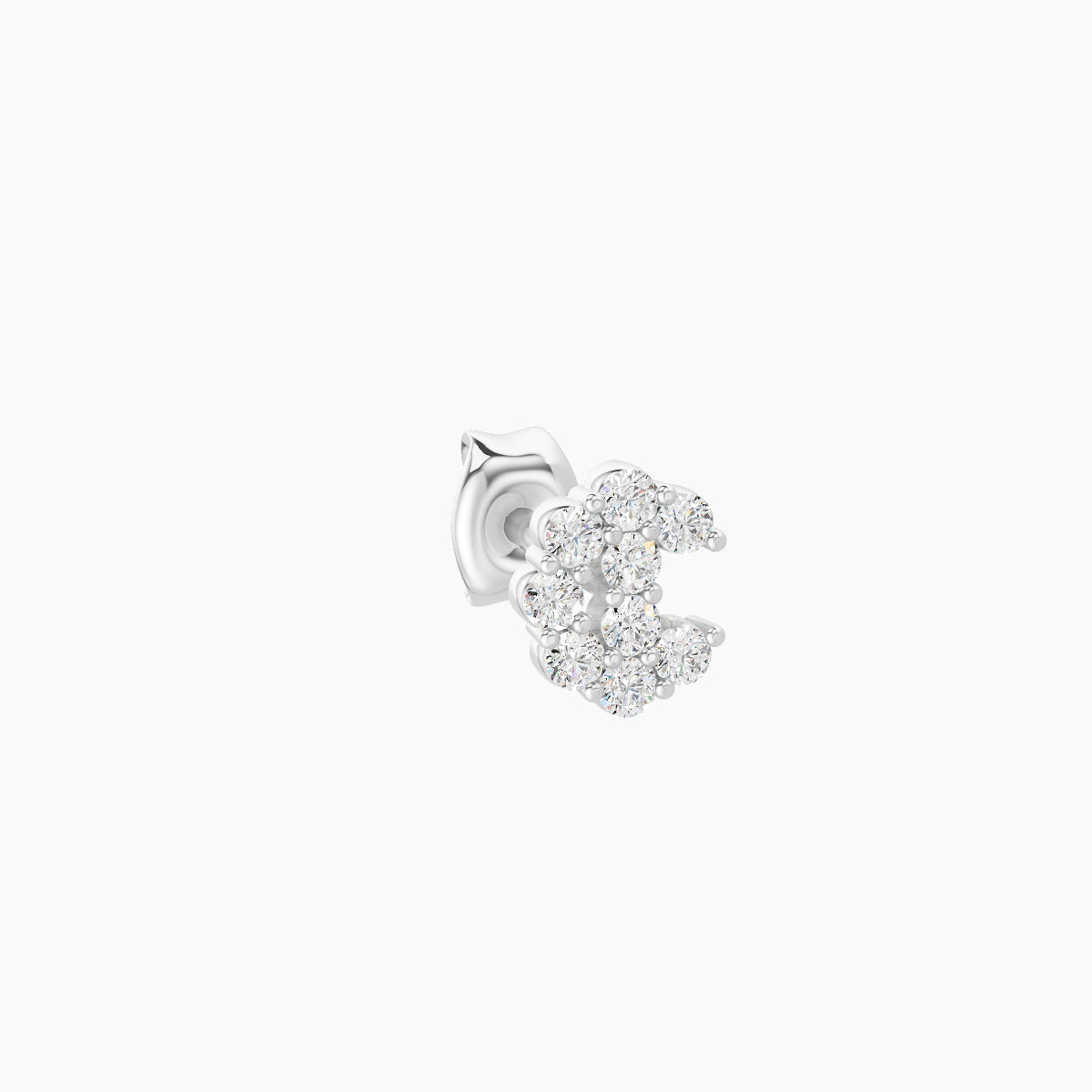 Luna | 18k White Gold 4.5 mm Moon Diamond Earring