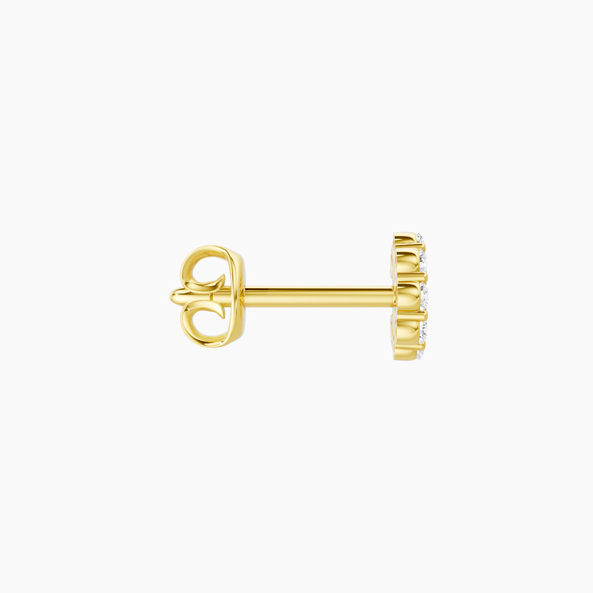 Luna | 18k Yellow Gold 4.5 mm Moon Diamond Earring