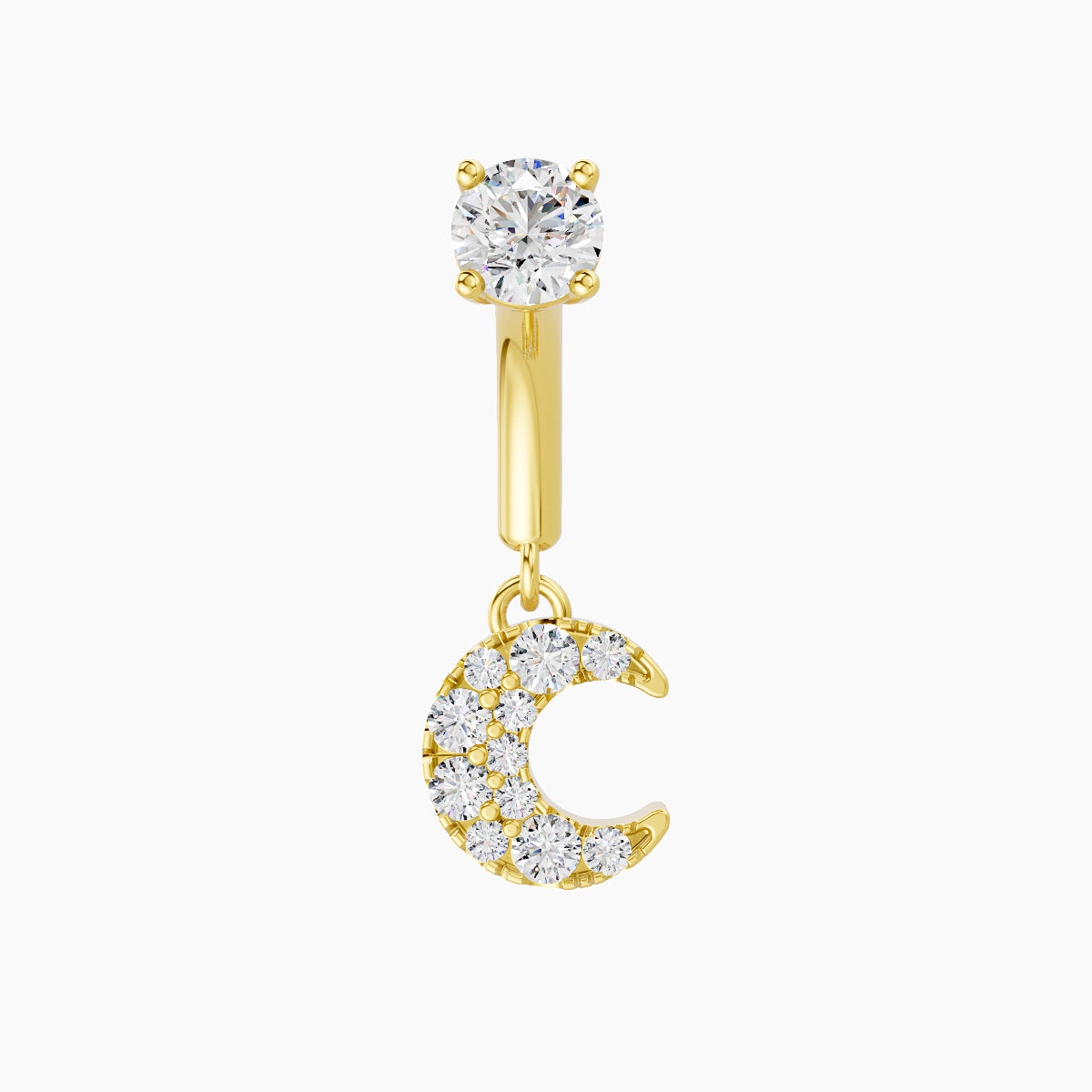 Luna | 18k Yellow Gold 6 mm Moon Diamond Rook Piercing