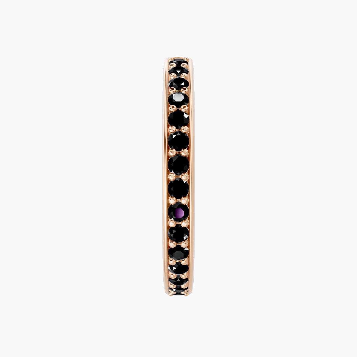 Lyssa | 18k Rose Gold 11 mm Black Diamond Hoop Piercing