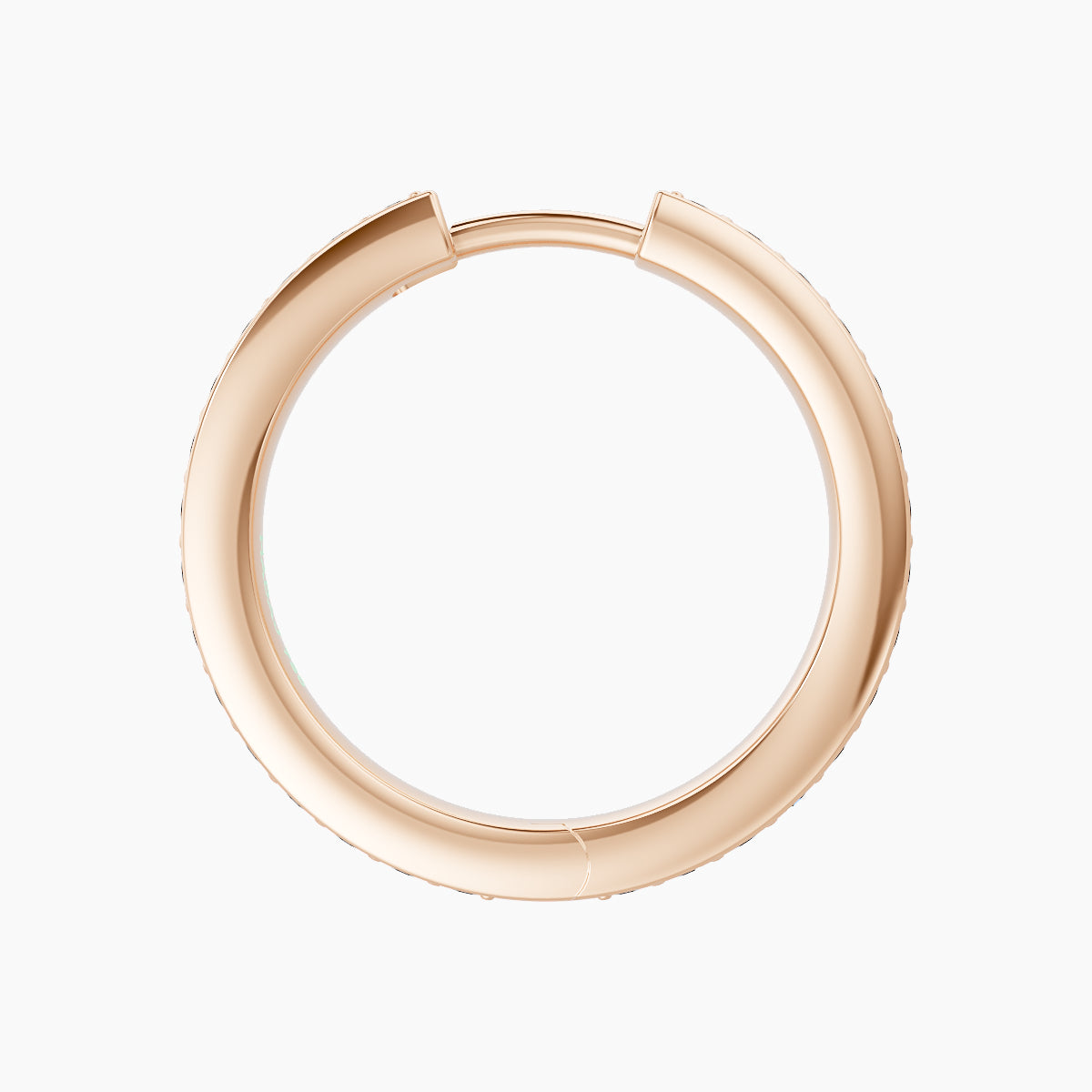 Lyssa | 18k Rose Gold 11 mm Black Diamond Hoop Piercing