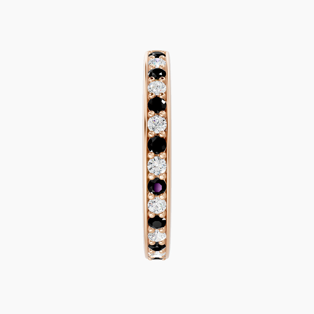Lyssa | 18k Rose Gold 11 mm Black Diamond & Diamond Hoop Piercing