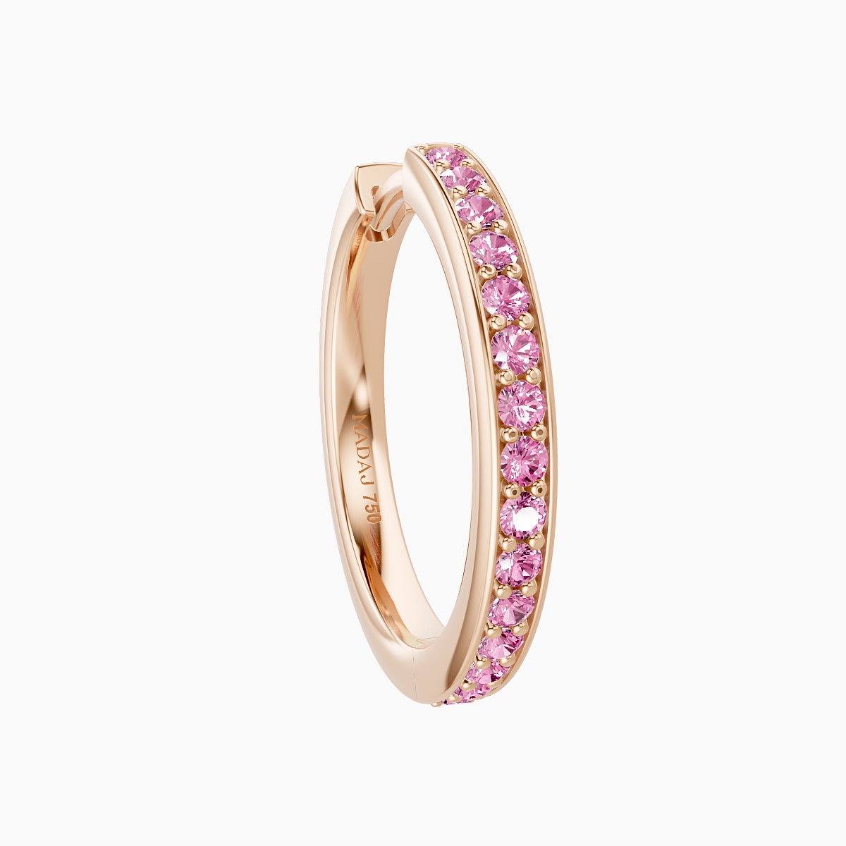 Lyssa | 18k Rose Gold 11 mm Pink Sapphire Hoop Piercing