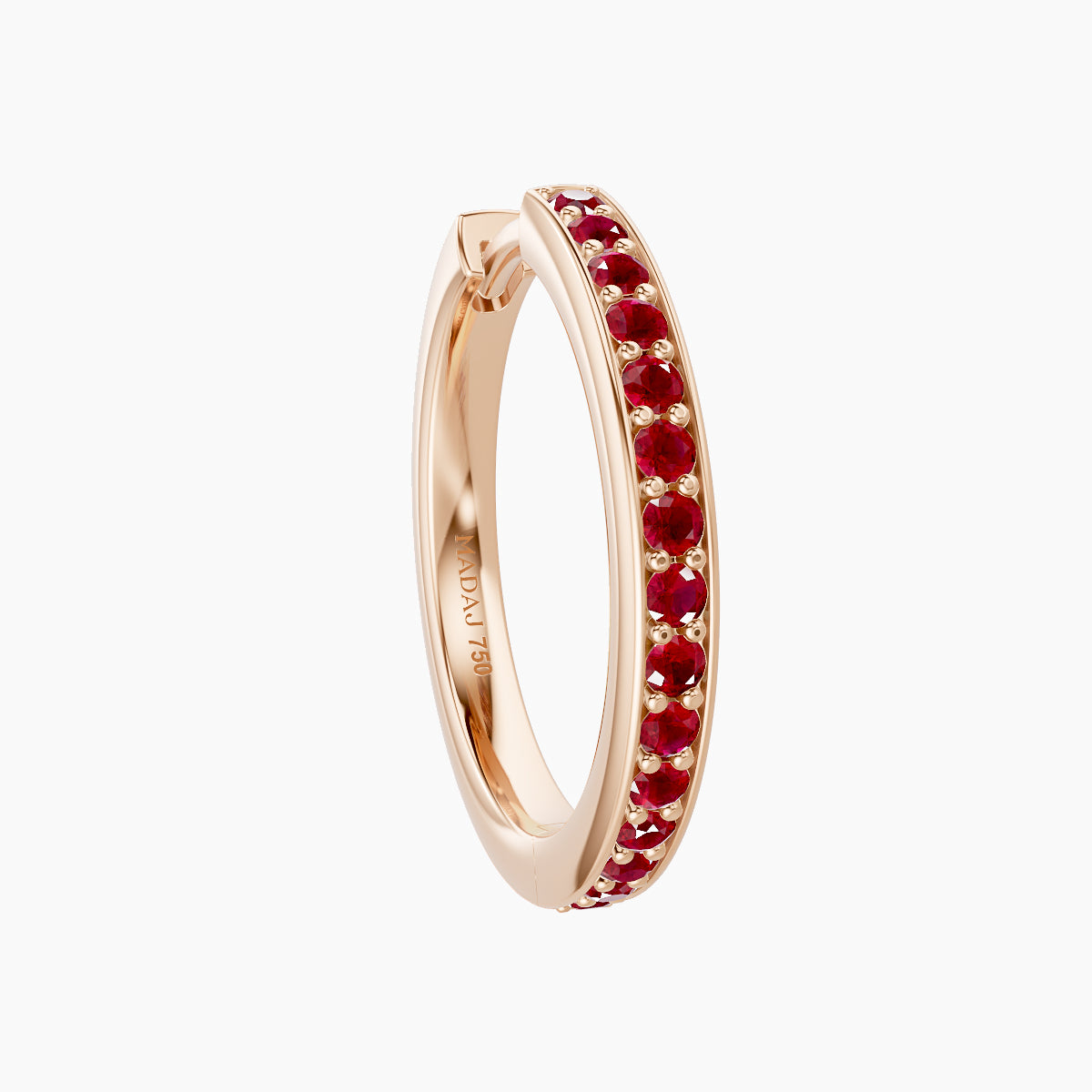 Lyssa | 18k Rose Gold 11 mm Ruby Hoop Piercing