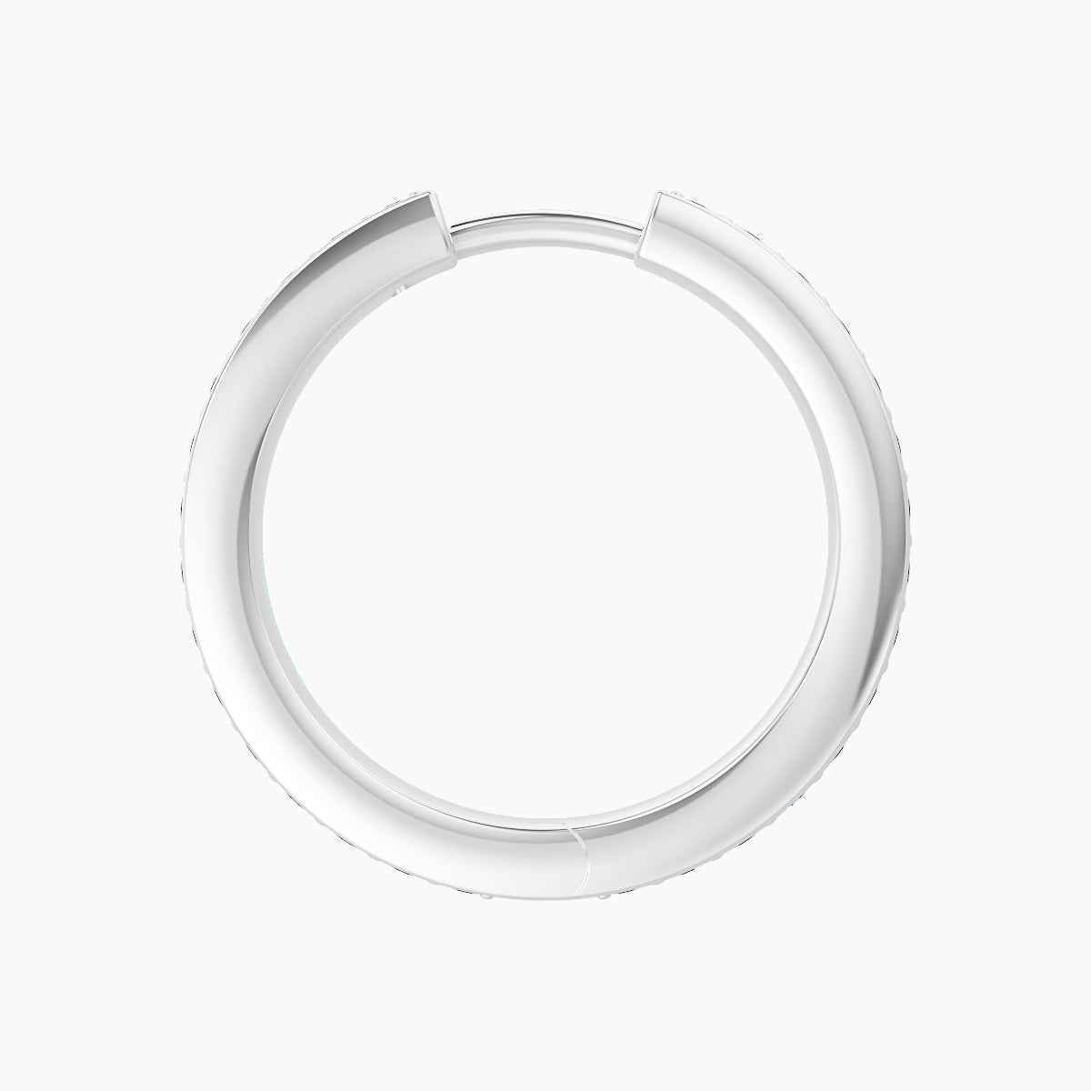 Lyssa | 18k White Gold 11 mm Black Diamond Hoop Piercing