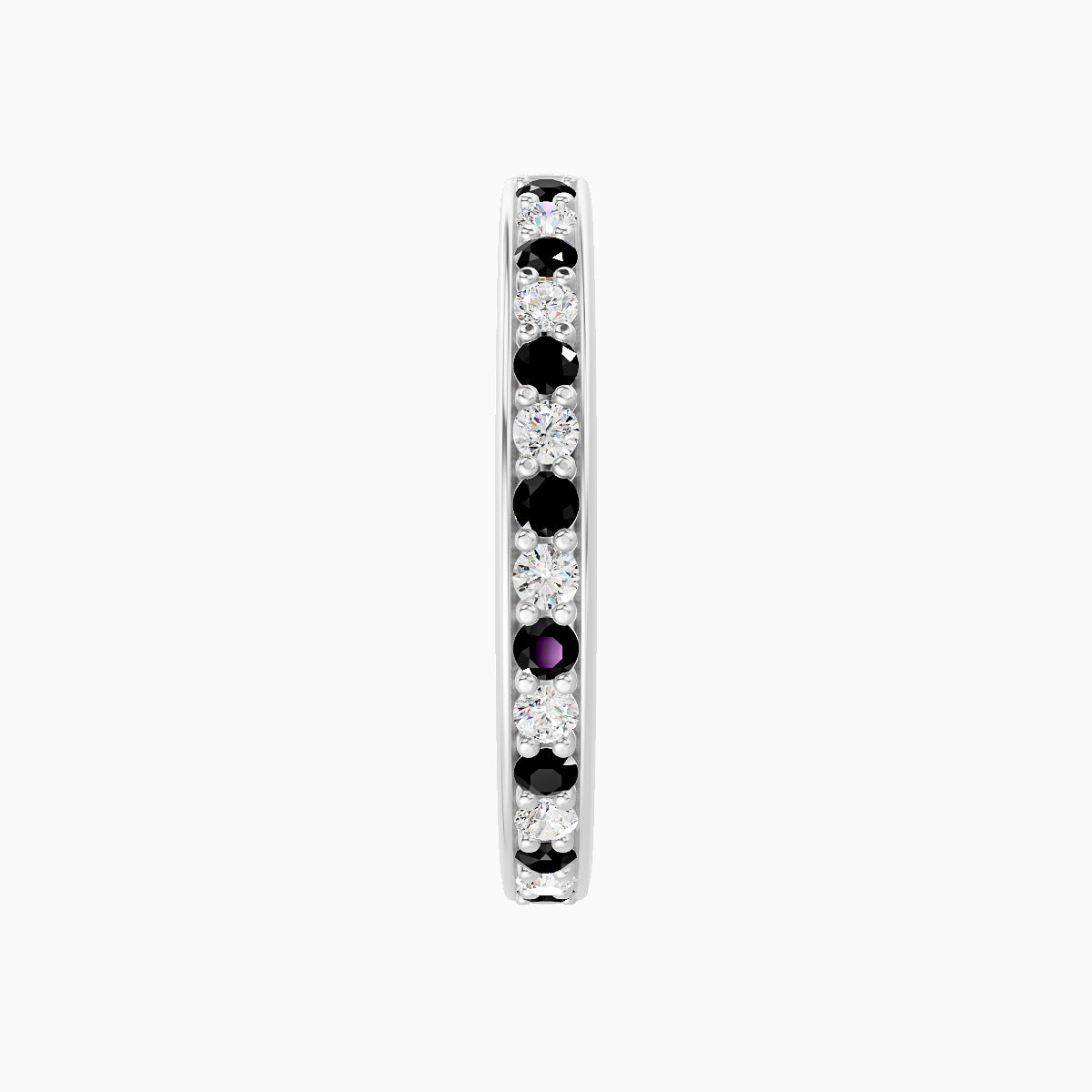Lyssa | 18k White Gold 11 mm Black Diamond & Diamond Hoop Piercing