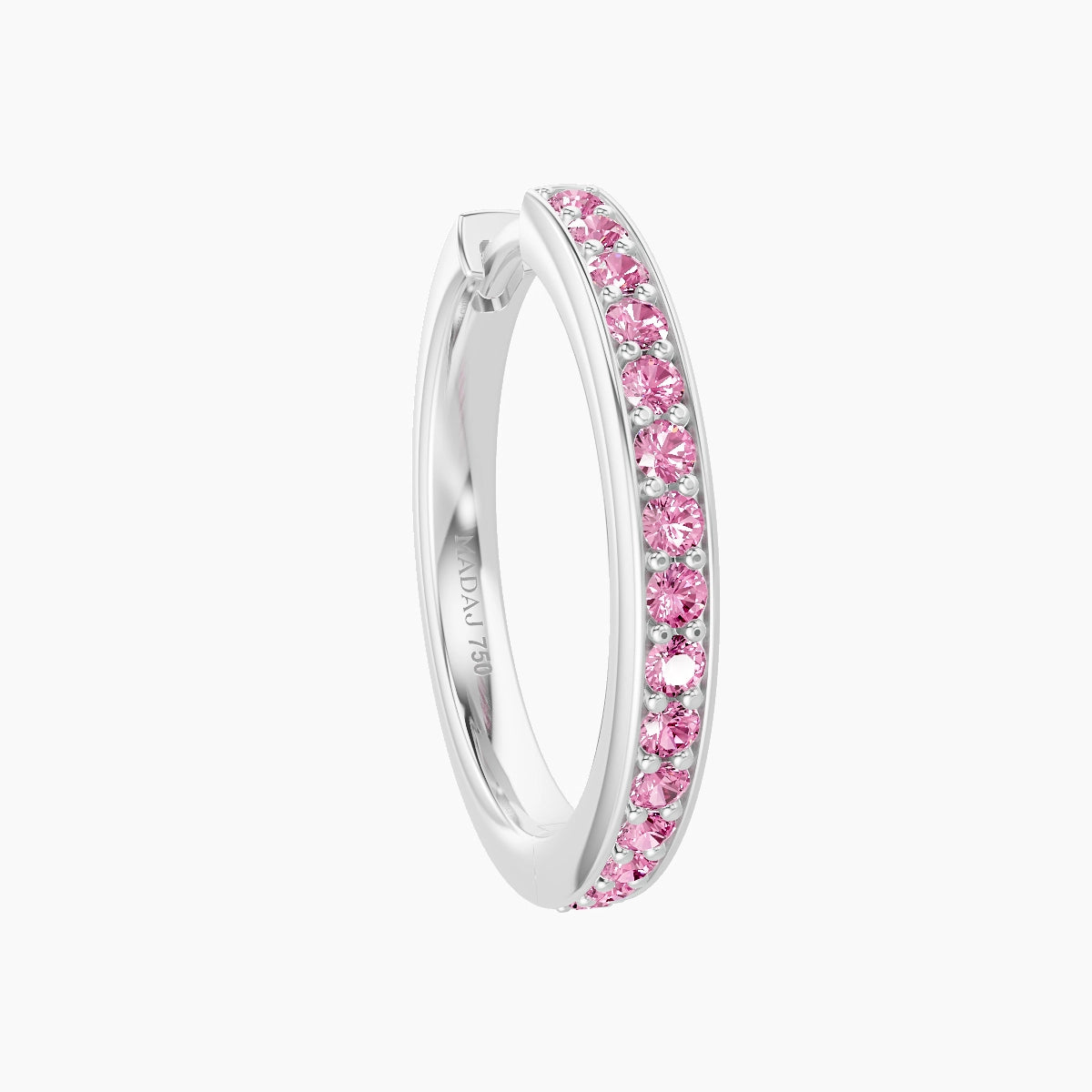 Lyssa | 18k White Gold 11 mm Pink Sapphire Hoop Piercing