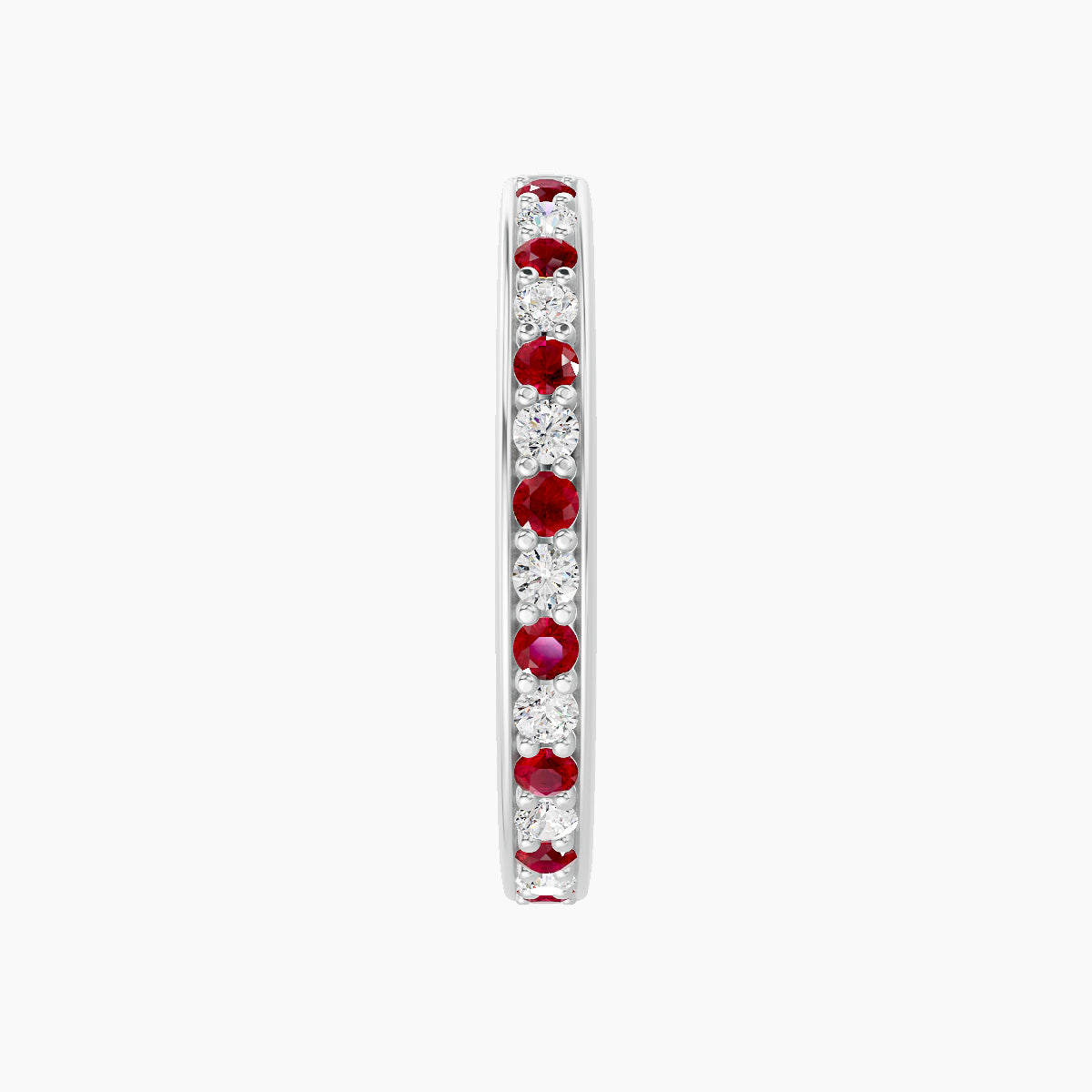 Lyssa | 18k White Gold 11 mm Ruby & Diamond Hoop Piercing
