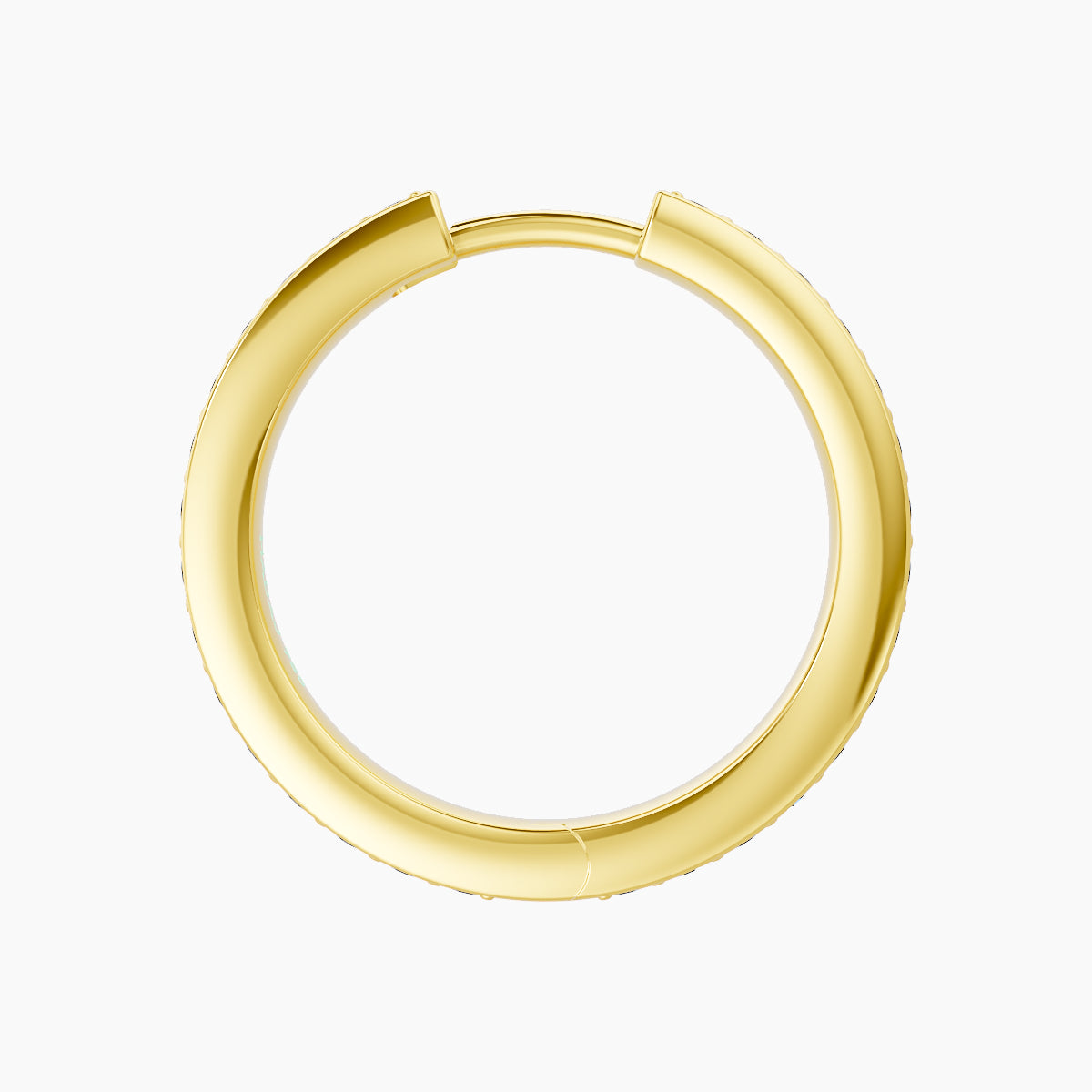 Lyssa | 18k Yellow Gold 11 mm Black Diamond Hoop Piercing